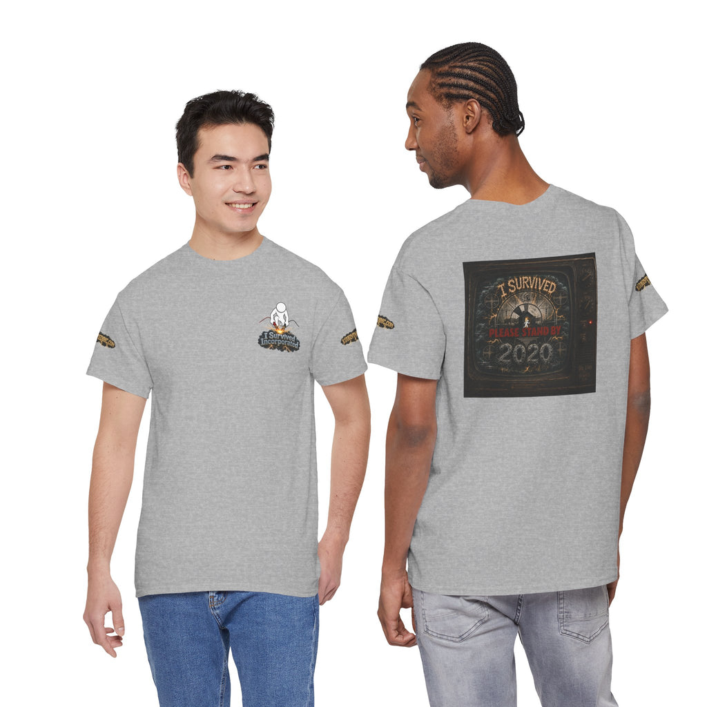 I Survived 2020 — "Please Stand By" Test Pattern Tee Special Edition Summer Premier Unisex Heavy Cotton Tee