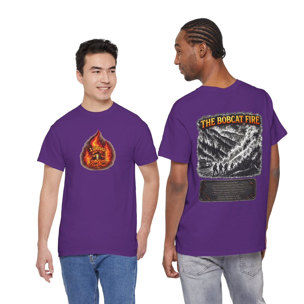 I Survived 2020 — WILDFIRES S2:E2: Director's Cut "The Bobcat Fire" Memorial Unisex Heavy Cotton Tee
