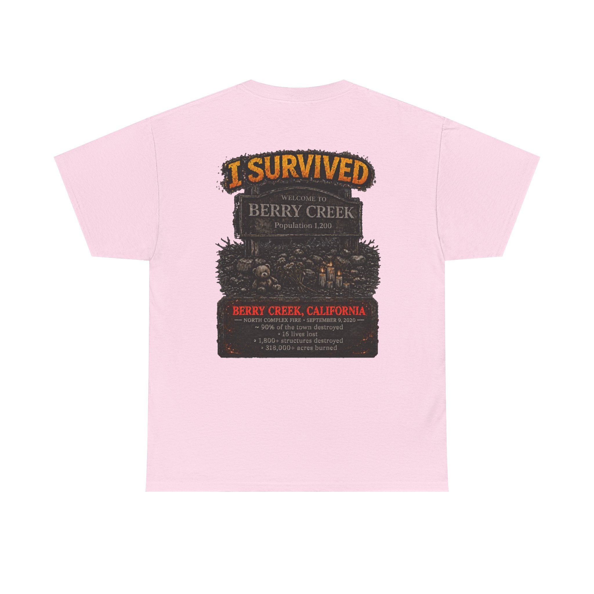 I Survived 2020 — WILDFIRES S2:E1: "Berry Creek" Memorial Unisex Heavy Cotton Tee