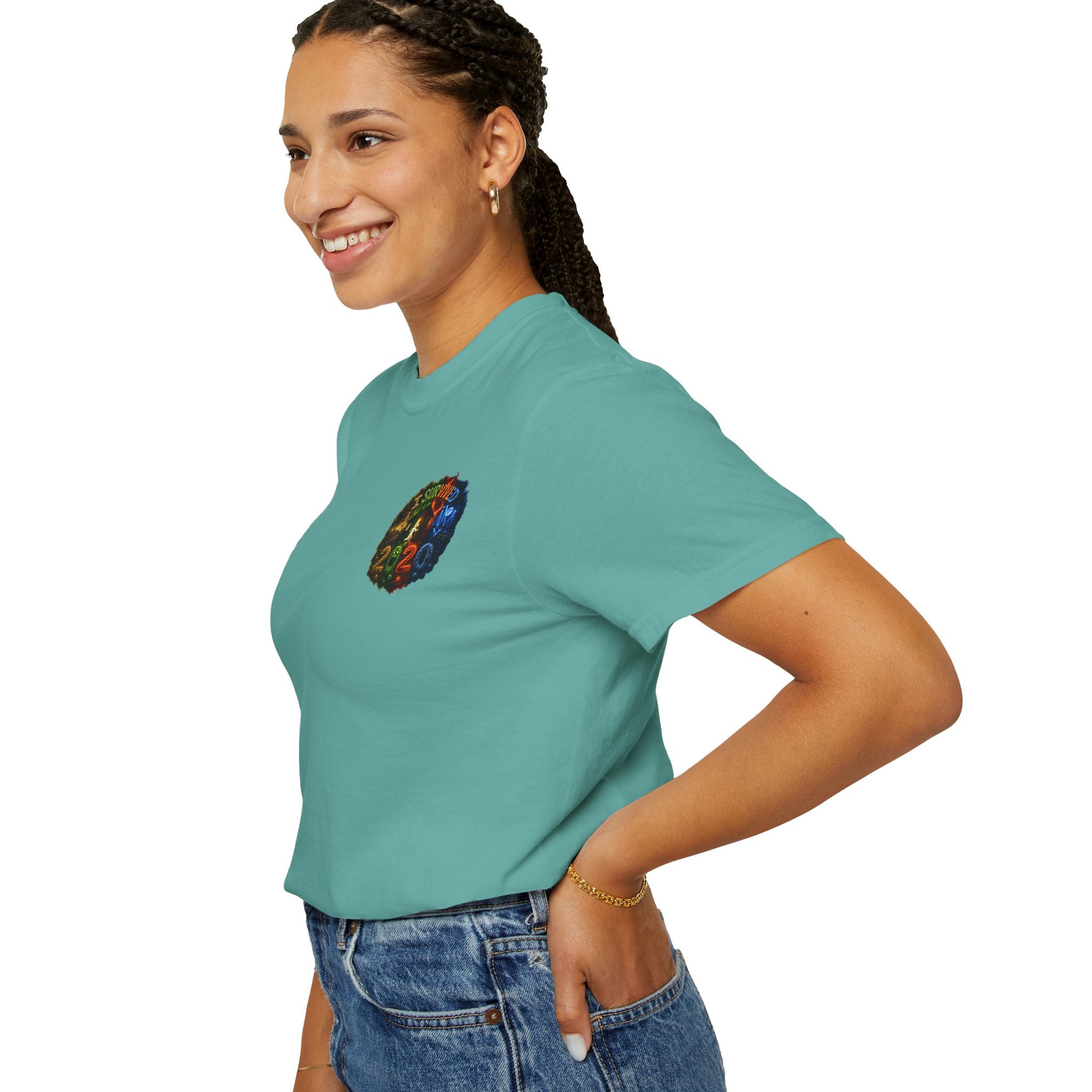 I Survived 2020 — "No Signal" Test Pattern Tee Alien Broadcast Finale Summer Premiere Unisex Garment-Dyed T-shirt
