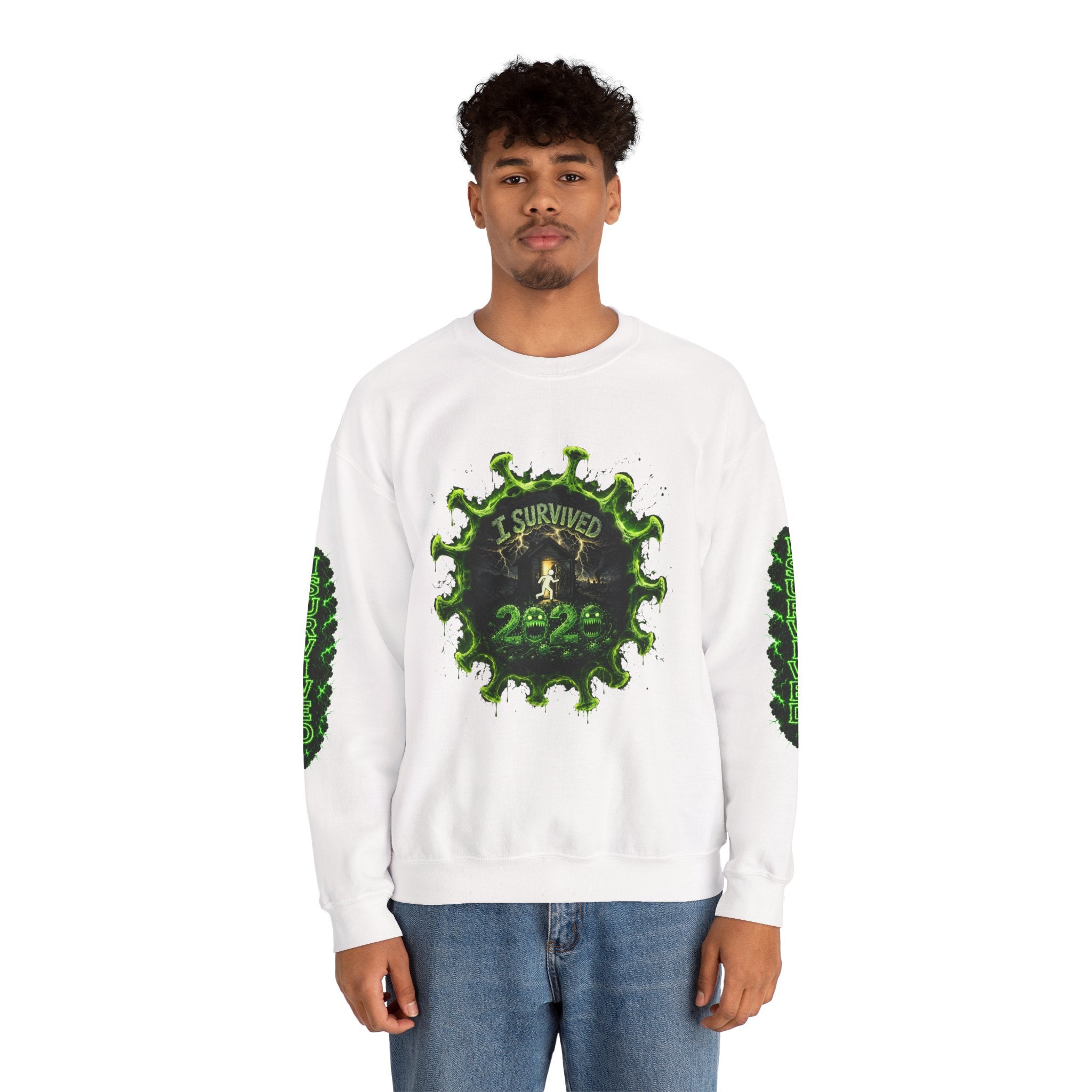 I Survived 2020 — Director's Cut S1:E4 "Mask Madness Mayhem Moment" | Pandemic Edition Unisex Heavy Blend™ Crewneck Sweatshirt