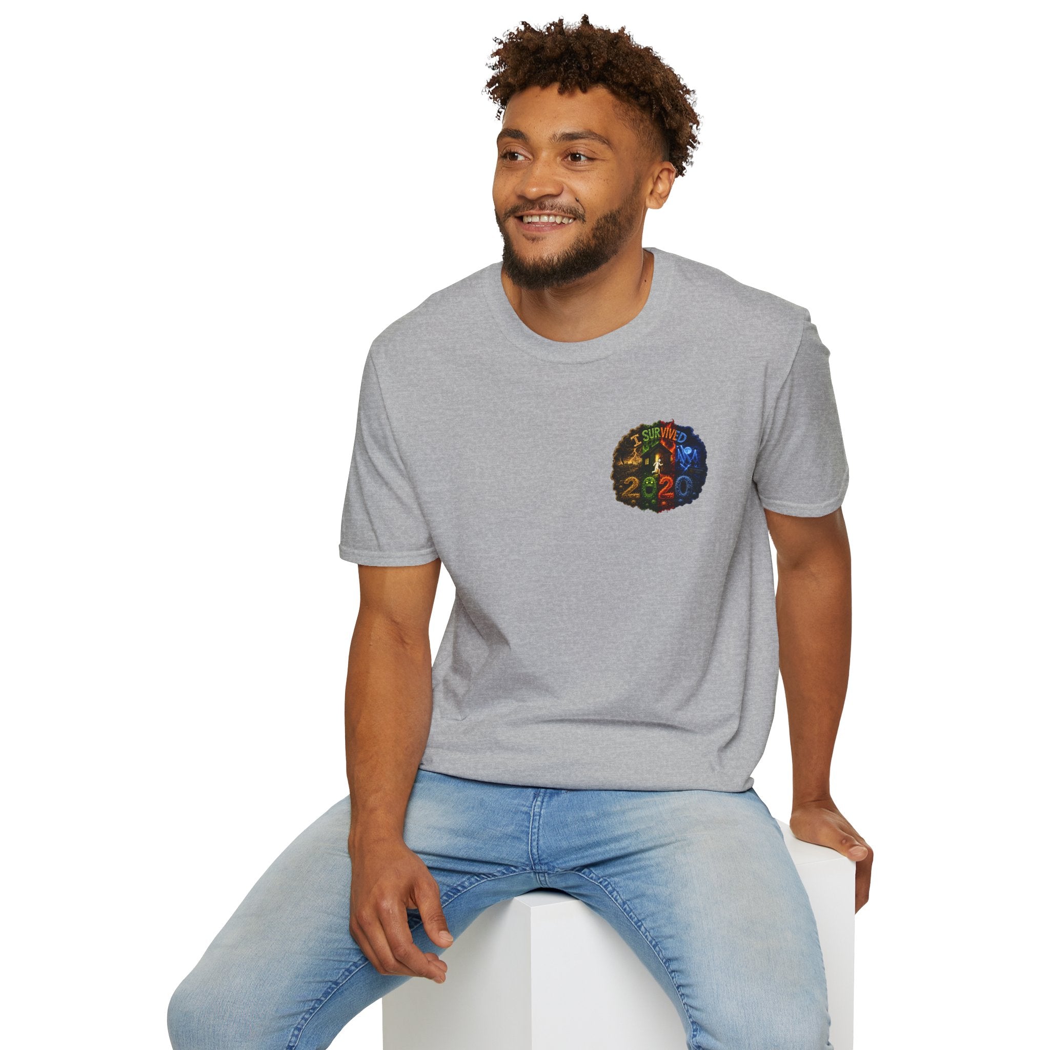 I Survived 2020 — "No Signal" Test Pattern Tee Alien Broadcast Finale Summer Premiere Unisex Softstyle T-Shirt