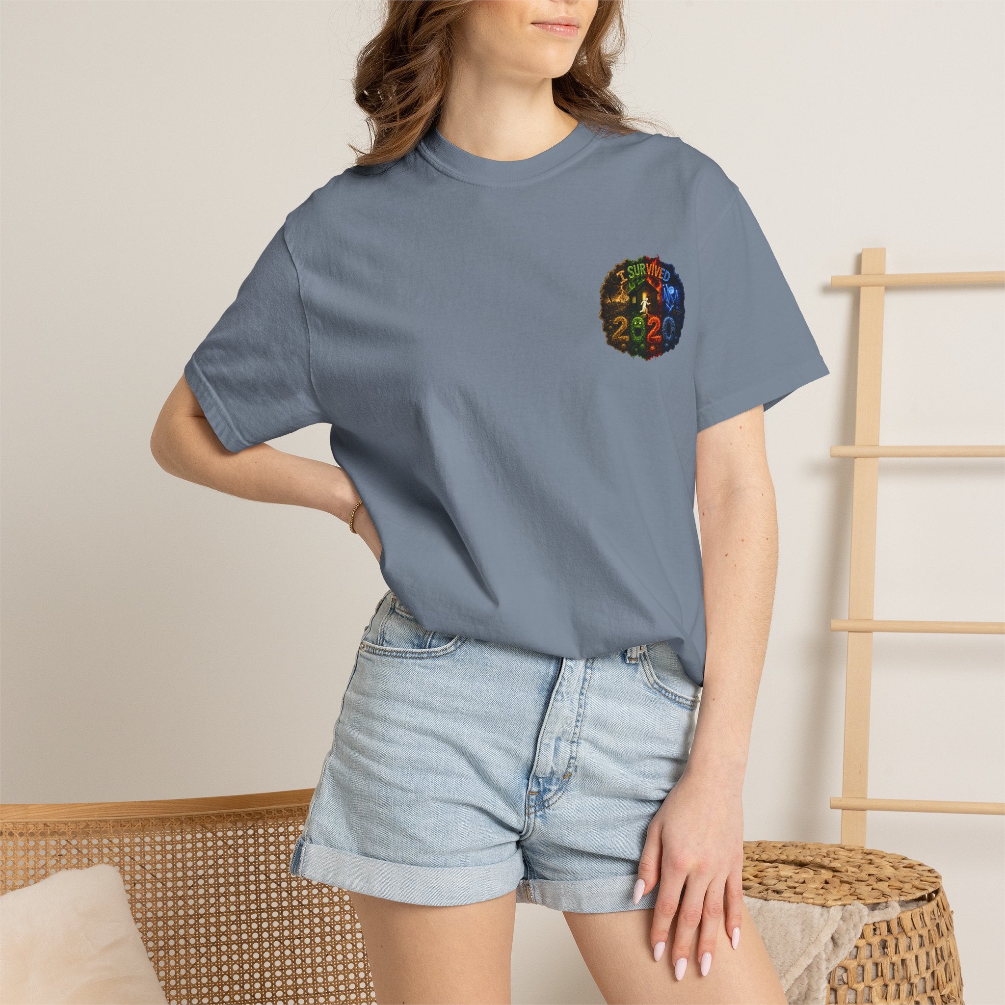 I Survived 2020 — "No Signal" Test Pattern Tee Alien Broadcast Finale Summer Premiere Unisex Garment-Dyed T-shirt