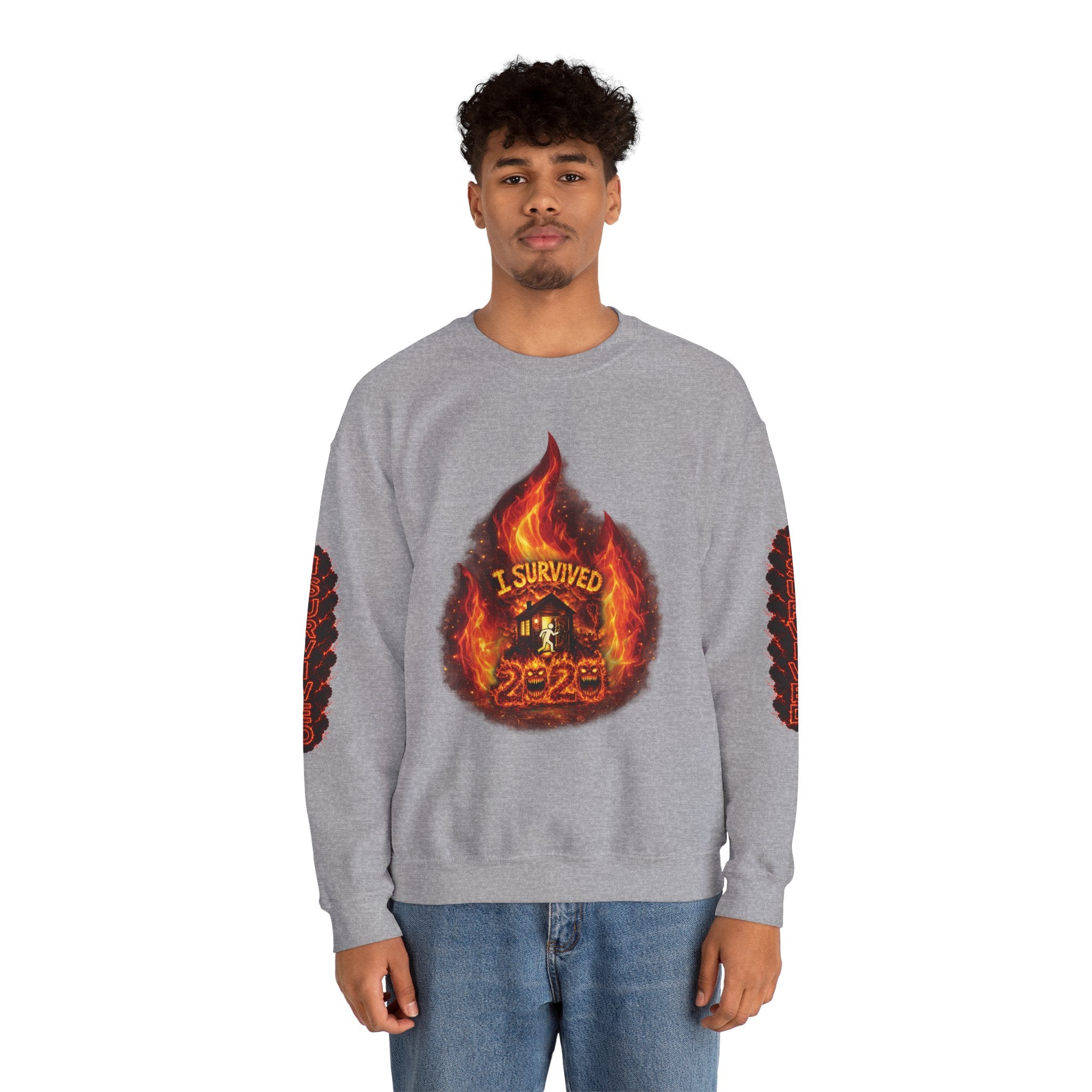 I Survived 2020 — Director's Cut S2:E3 "The California Wildfires" | Wildfire Edition Memorial Unisex Heavy Blend™ Crewneck Sweatshirt