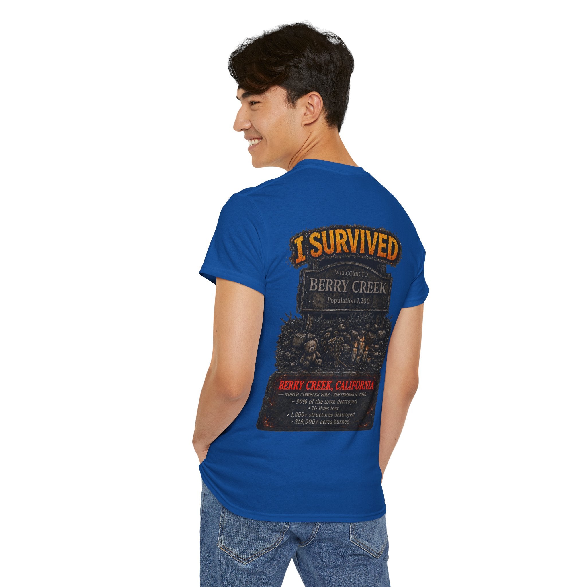 I Survived 2020 — WILDFIRES S2:E1: "Berry Creek" Memorial Unisex Heavy Cotton Tee