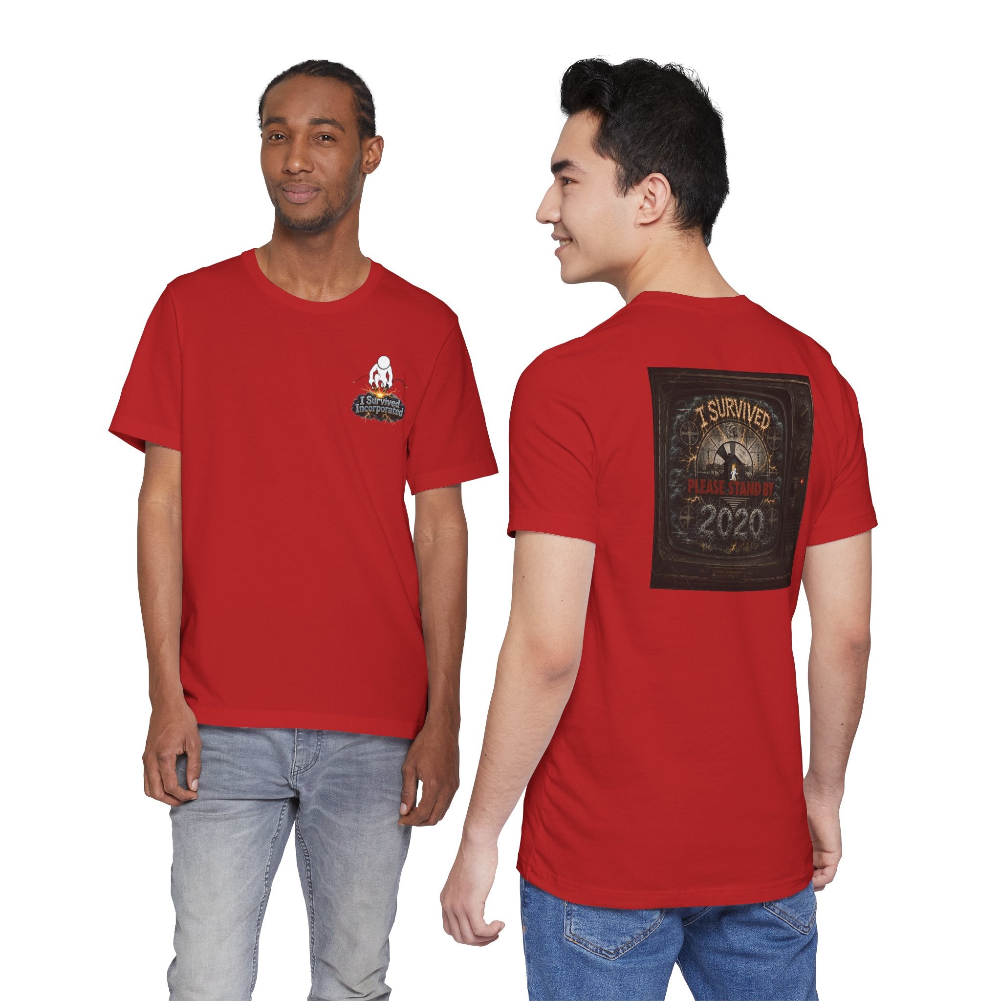 I Survived 2020 — "Please Stand By" Test Pattern Tee Summer Premier Unisex Jersey Short Sleeve Tee