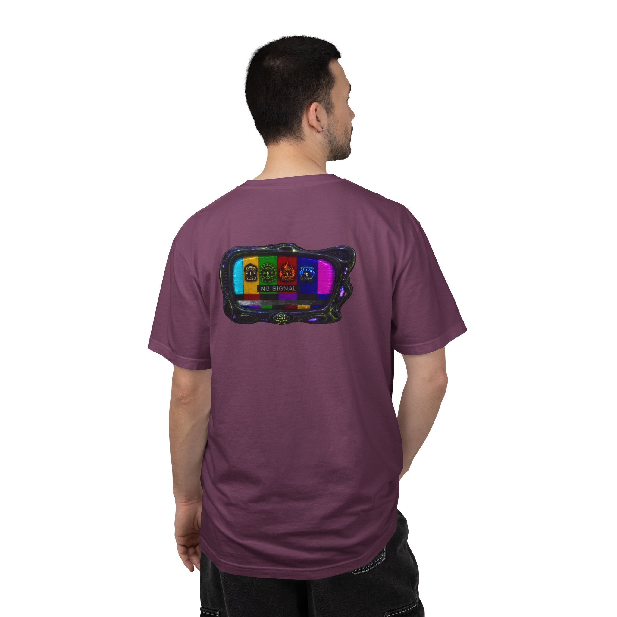 I Survived 2020 — "No Signal" Test Pattern Tee Alien Broadcast Finale Summer Premiere Unisex Garment-Dyed T-shirt