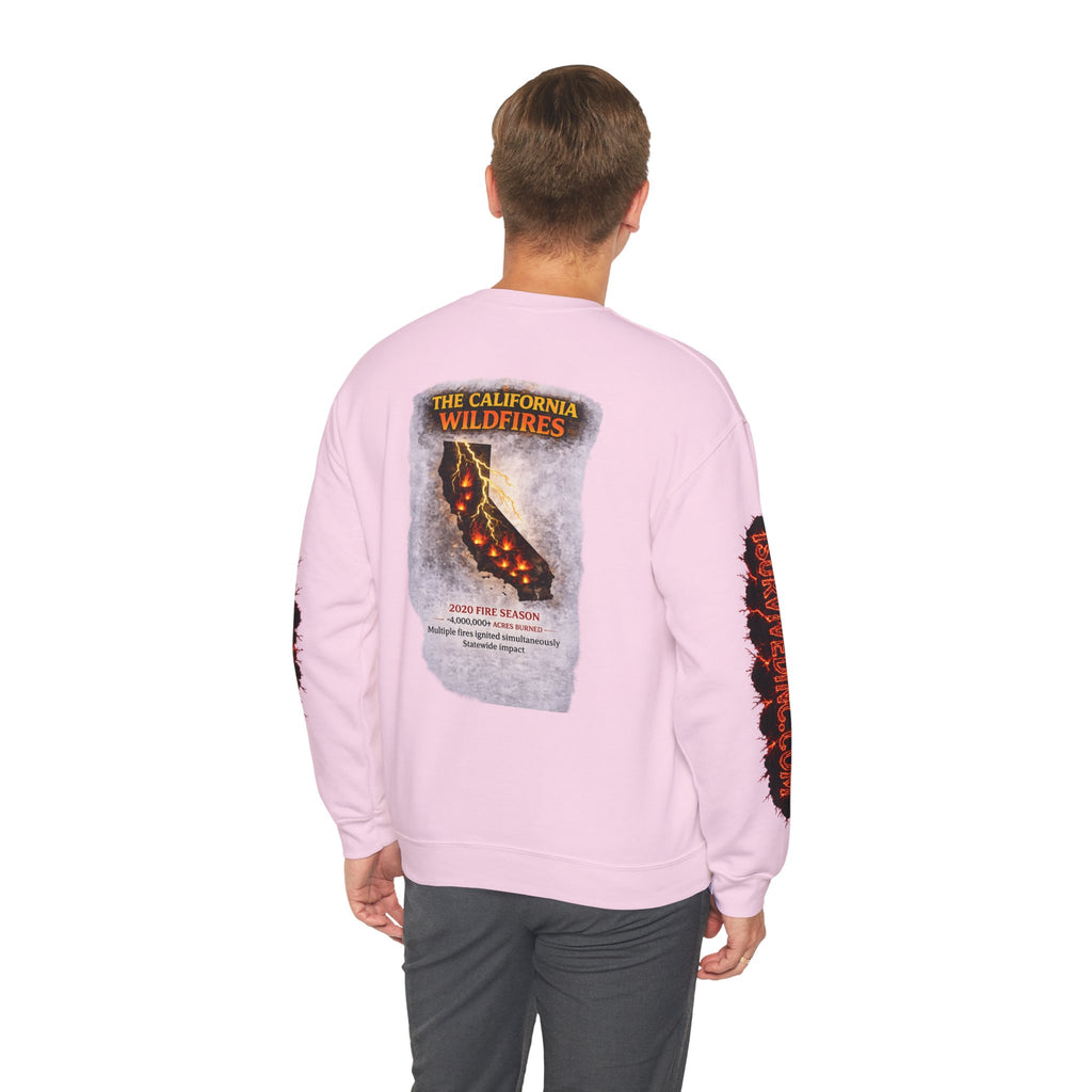 I Survived 2020 — S2:E3 "The California Wildfires" | Wildfire Edition Memorial Unisex Heavy Blend™ Crewneck Sweatshirt