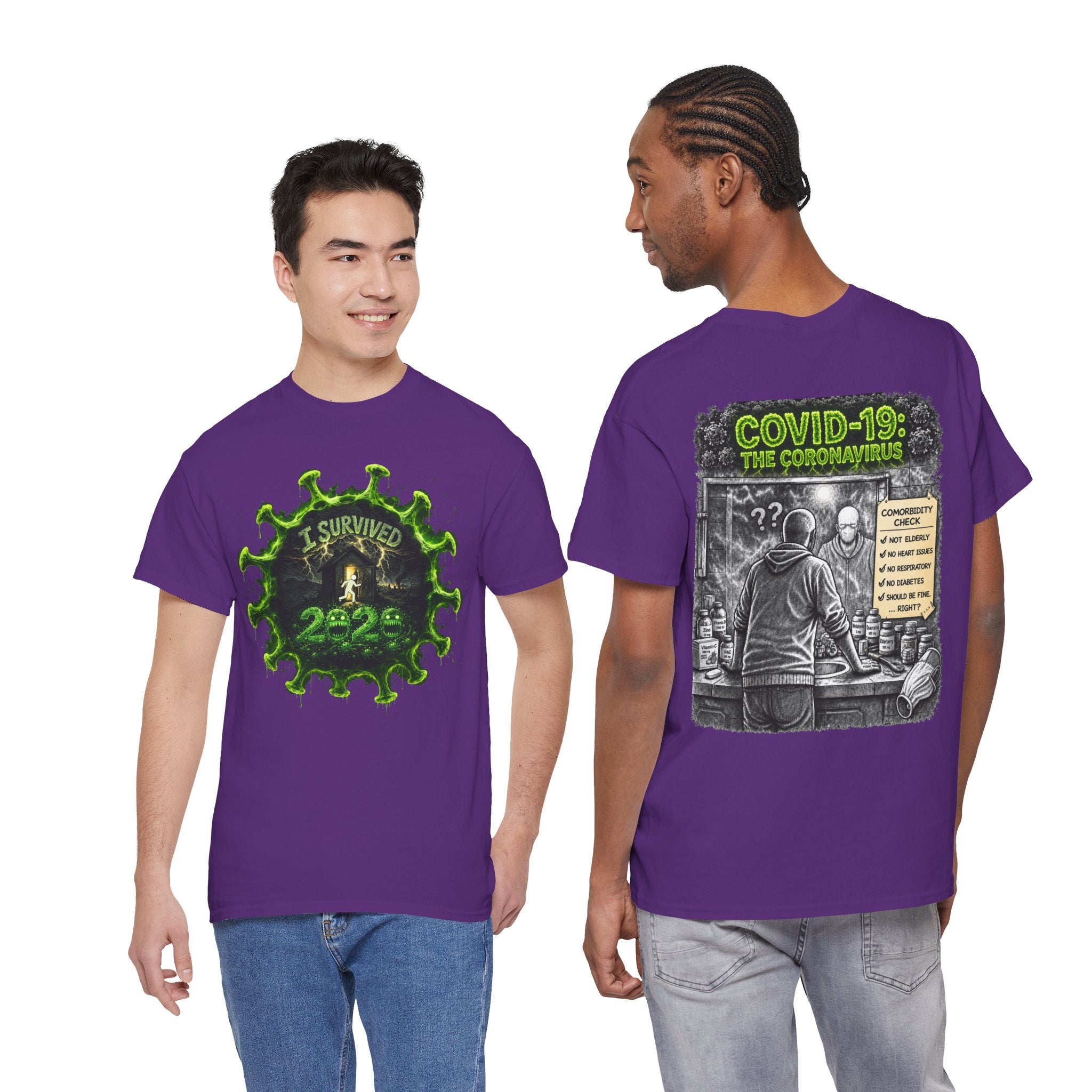 I Survived 2020 — Director's Cut S1:E1 "COVID-19: The Coronavirus" | Pandemic Edition Unisex Heavy Cotton Tee