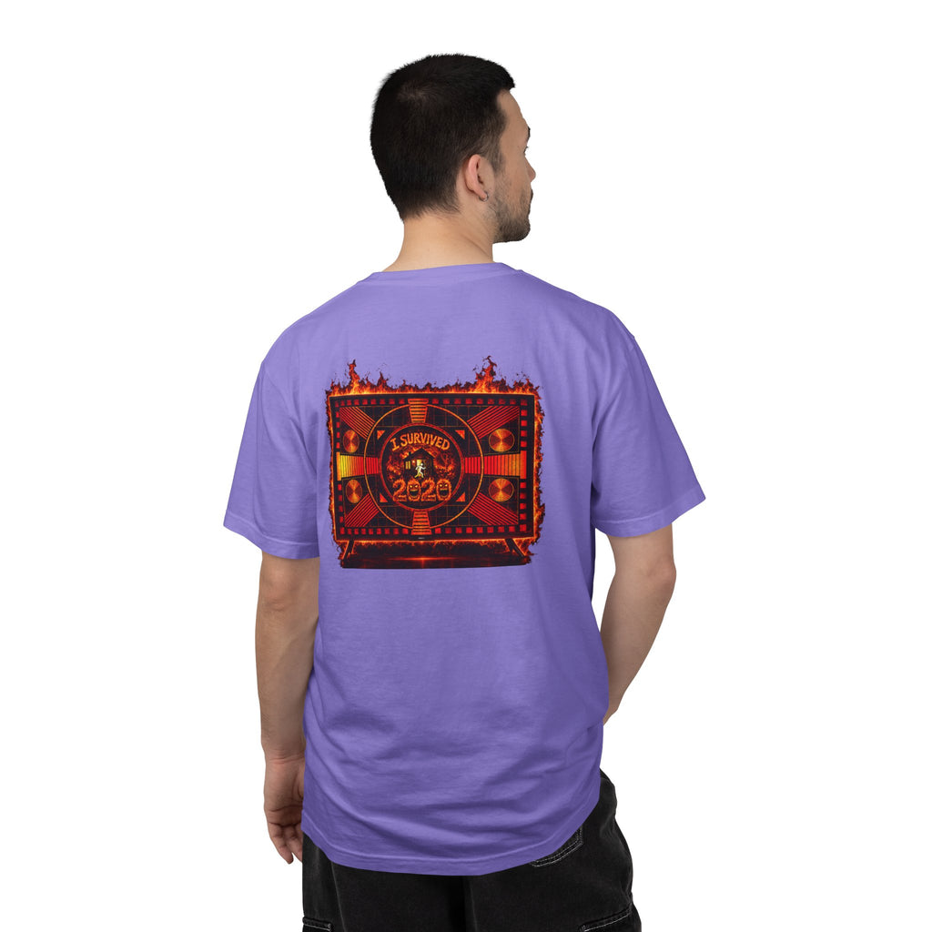 I Survived 2020 — "Please Stand By" Test Pattern Tee Wildfire Signal Edition Summer Premiere Unisex Garment-Dyed T-shirt