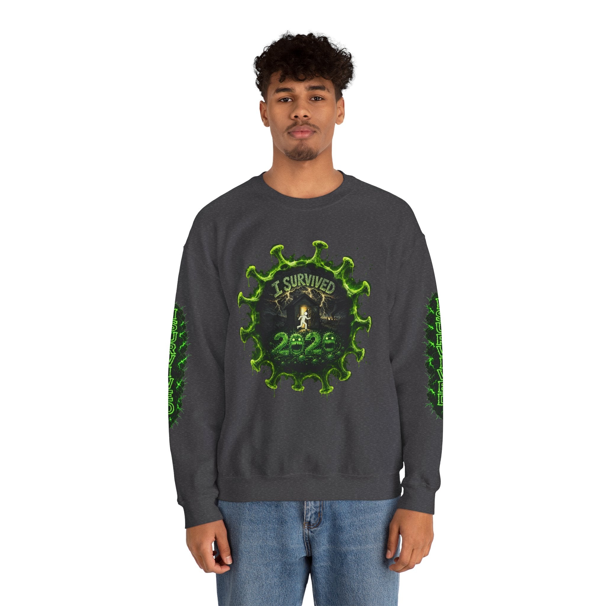 I Survived 2020 — Director's Cut S1:E3 "The Jab!" | Pandemic Edition Unisex Heavy Blend™ Crewneck Sweatshirt