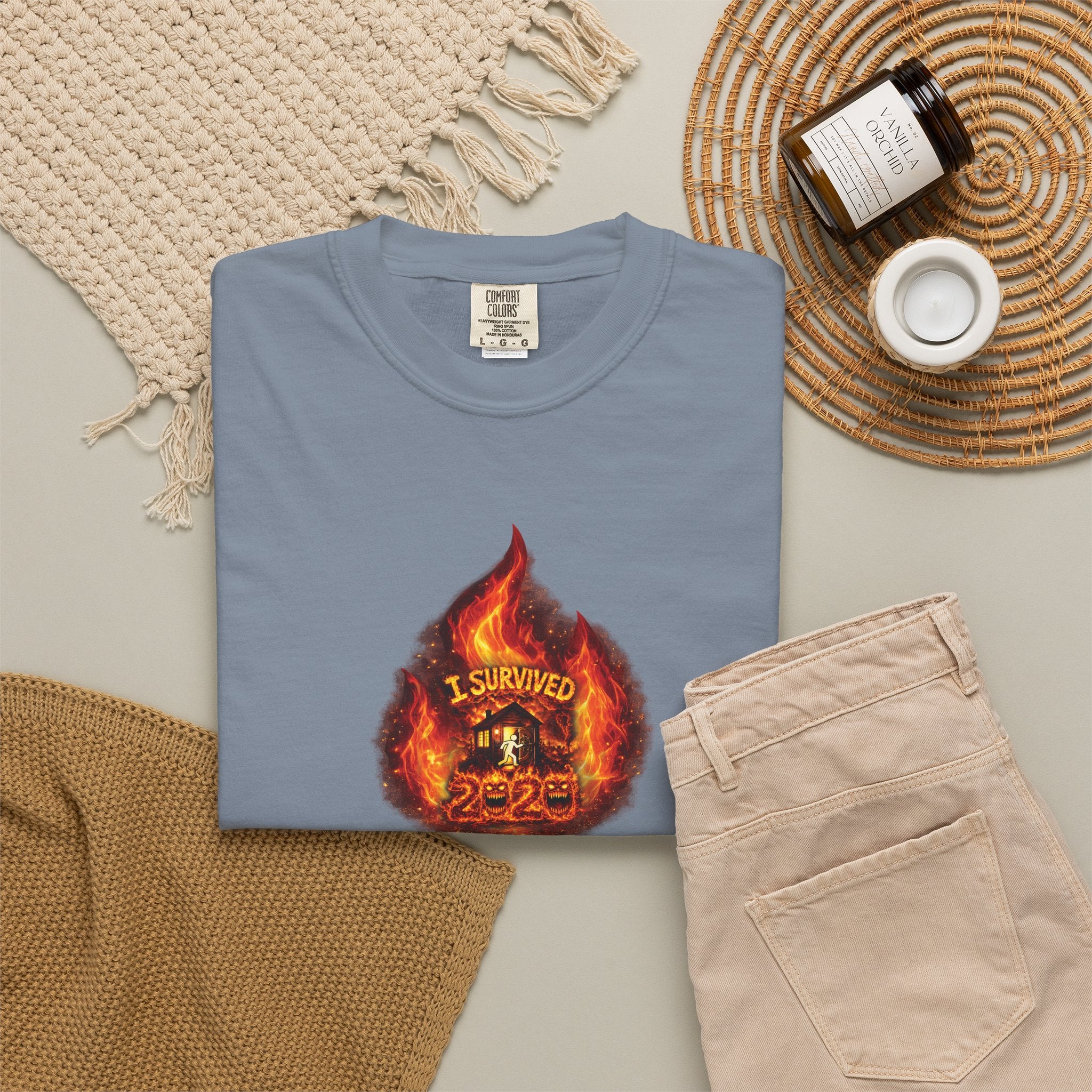 I Survived 2020 — WILDFIRES S2:E2: Director's Cut "The Bobcat Fire" Memorial Unisex Garment-Dyed T-shirt