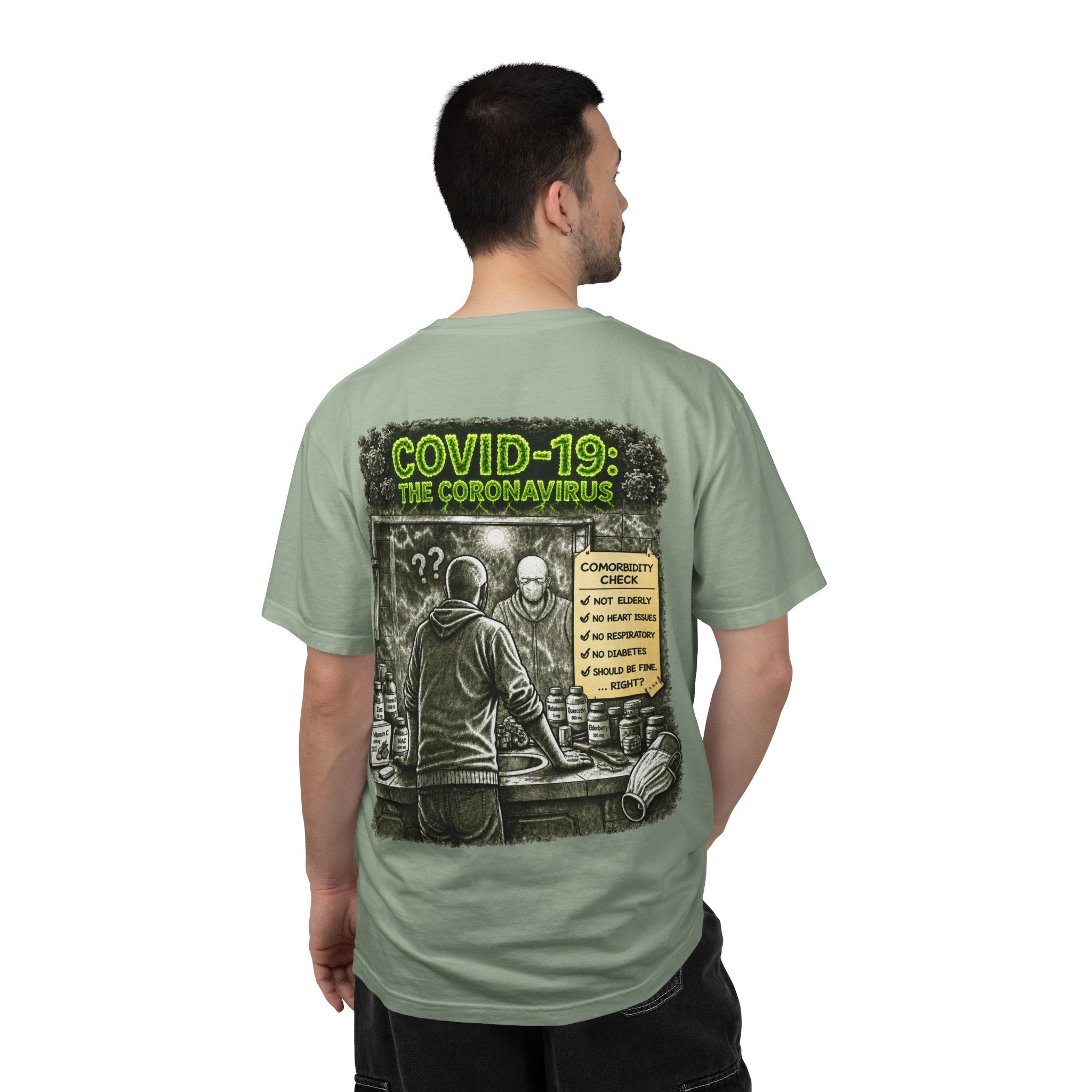 Sobreviví al 2020 — T1:E1 "COVID-19: El Coronavirus" | Camiseta unisex teñida de una pieza, Edición Pandemia