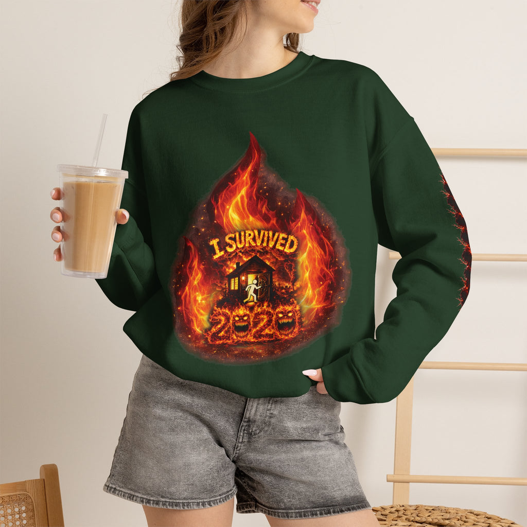 I Survived 2020 — Director's Cut S2:E4 "Western U.S. Wildfire Season" | Mid-Season Finale Pt. 1 | Wildfire Edition Memorial Unisex Heavy Blend™ Crewneck Sweatshirt
