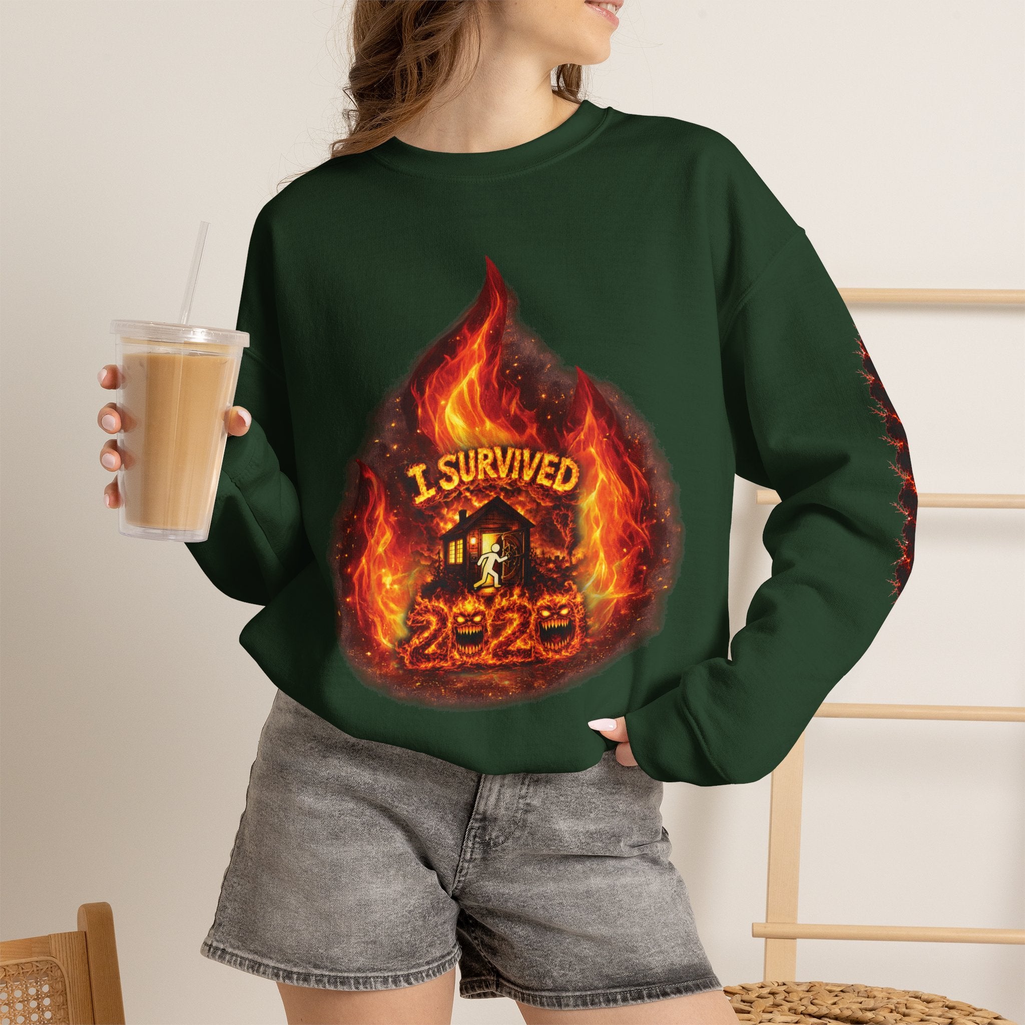 I Survived 2020 — Director's Cut S2:E4 "Western U.S. Wildfire Season" | Mid-Season Finale Pt. 1 | Wildfire Edition Memorial Unisex Heavy Blend™ Crewneck Sweatshirt