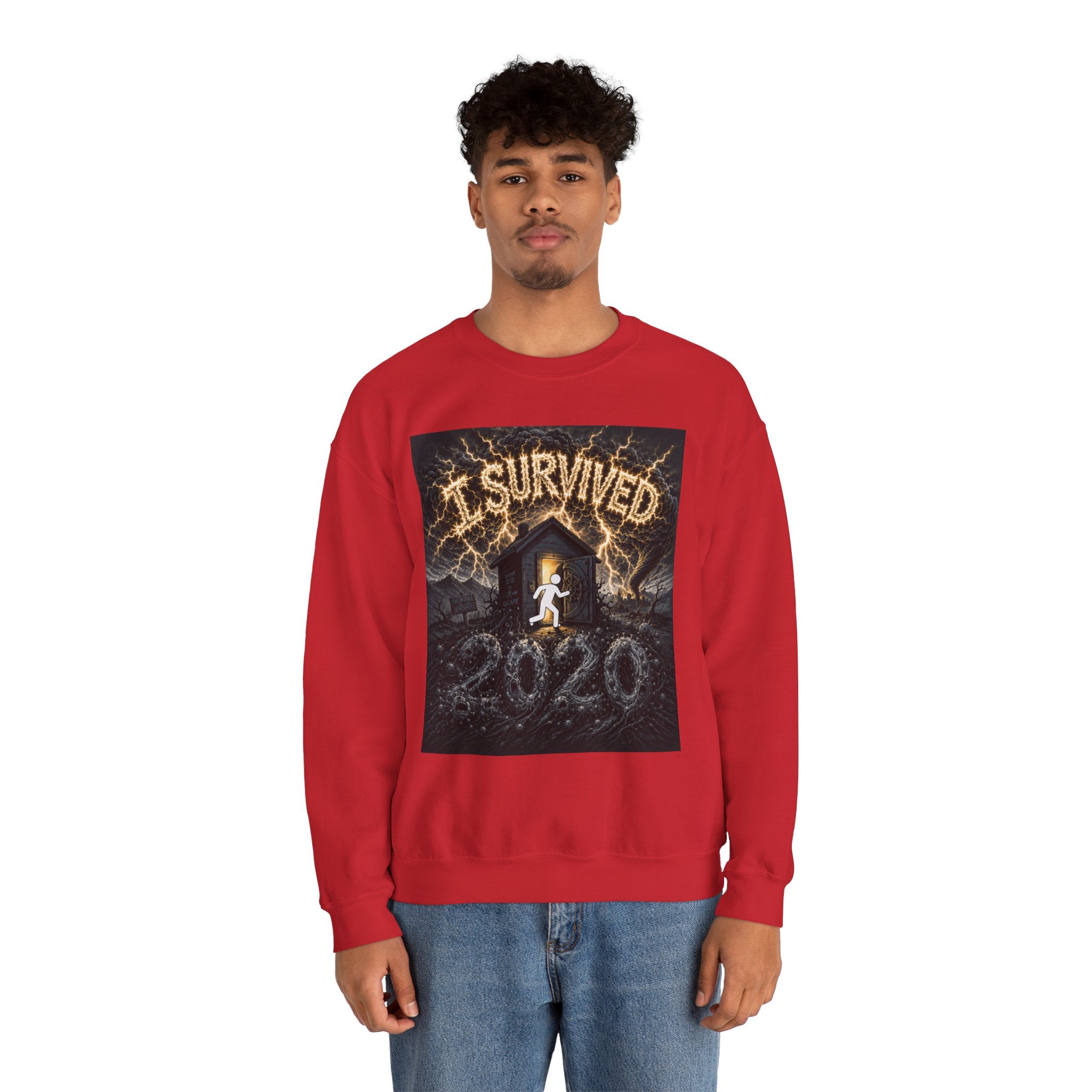 I Survived 2020 — Original Design Teaser Tee | Season 1 Premiere Drop Unisex Heavy Blend™ Crewneck Sweatshirt