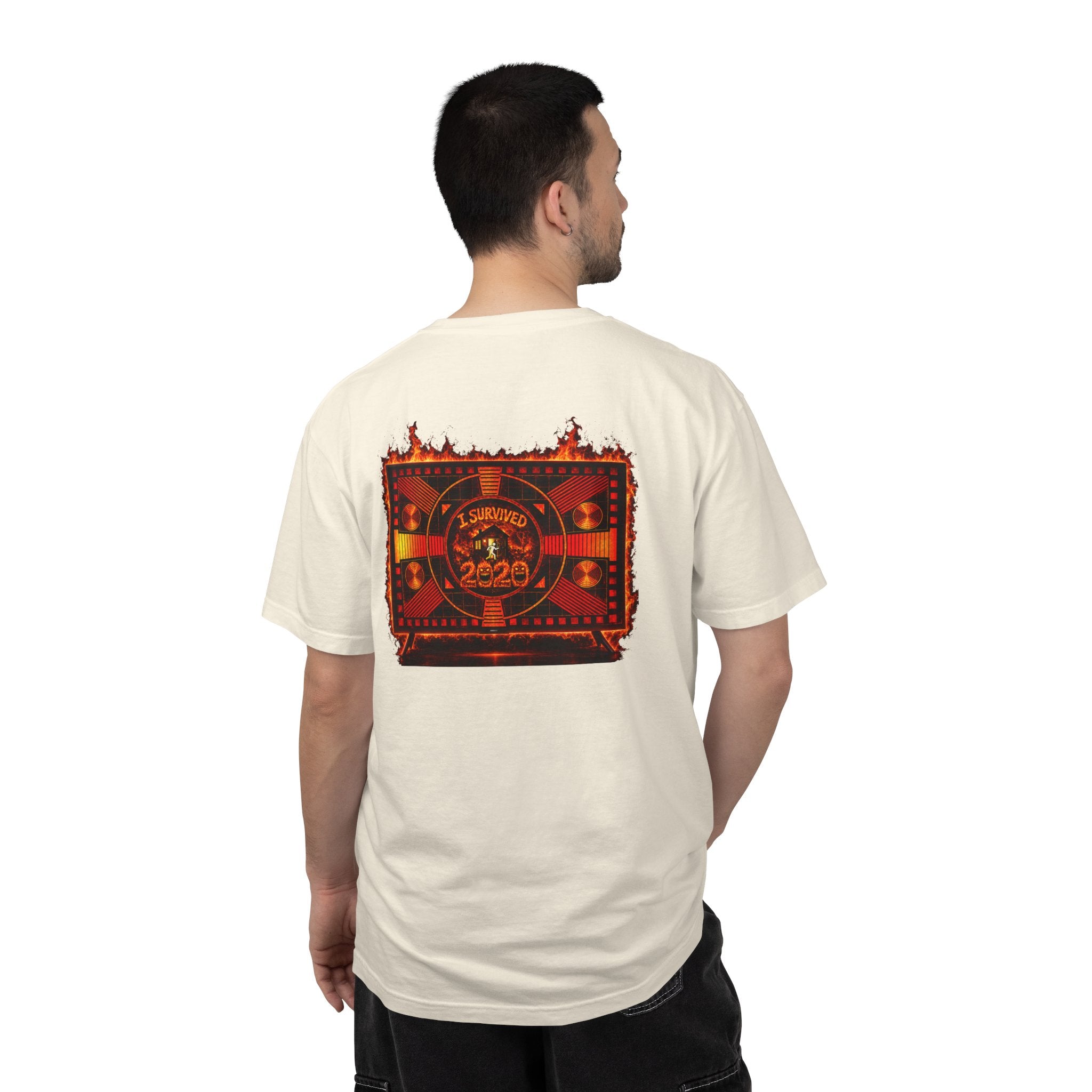 I Survived 2020 — "Please Stand By" Test Pattern Tee Wildfire Signal Edition Summer Premiere Unisex Garment-Dyed T-shirt