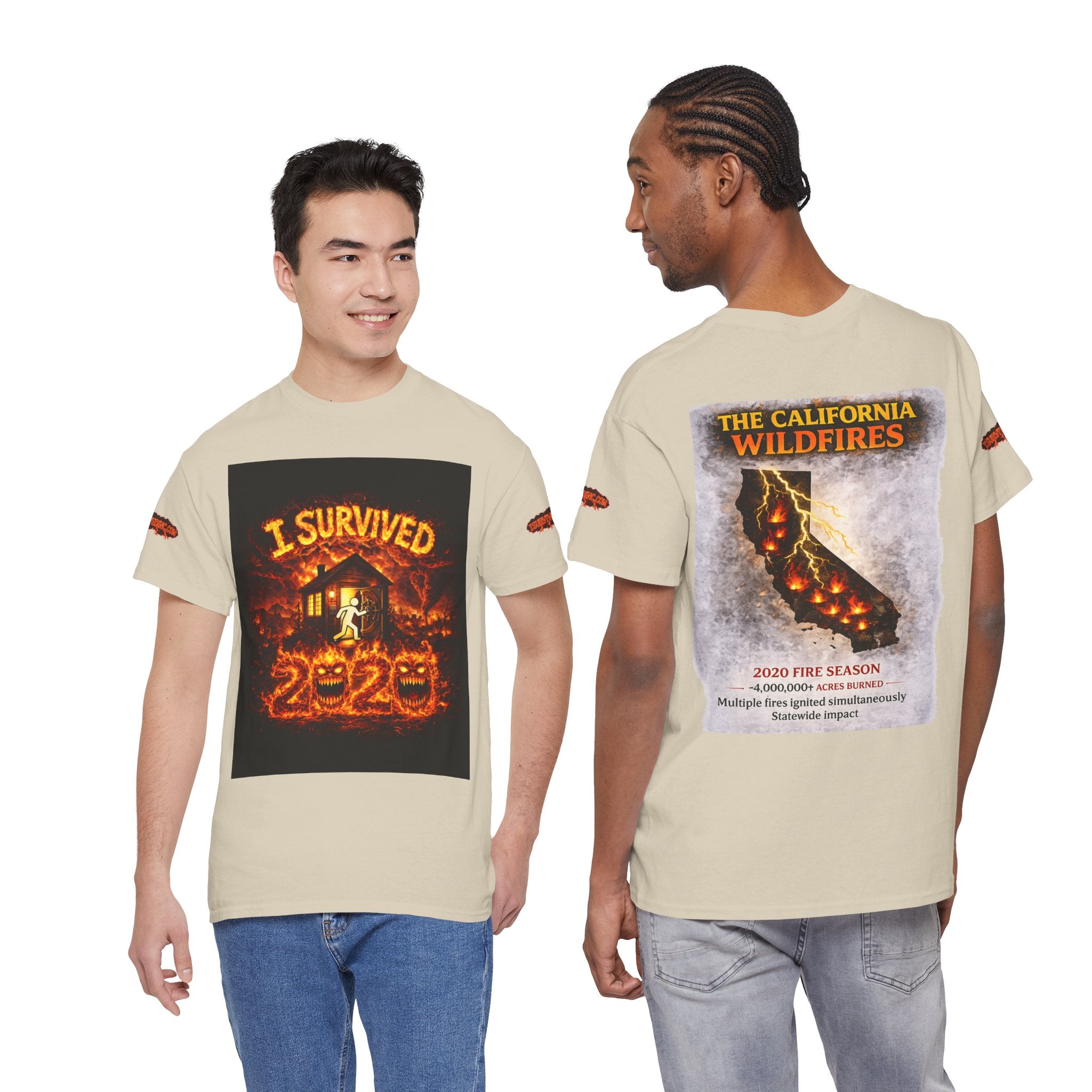 I Survived 2020 — WILDFIRES S2:E3: Special Edition "The California Wildfires" Memorial Unisex Heavy Cotton Tee