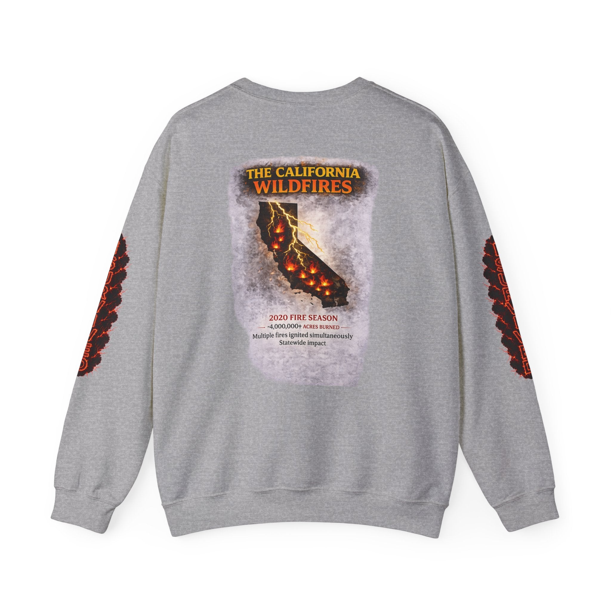 I Survived 2020 — Director's Cut S2:E3 "The California Wildfires" | Wildfire Edition Memorial Unisex Heavy Blend™ Crewneck Sweatshirt