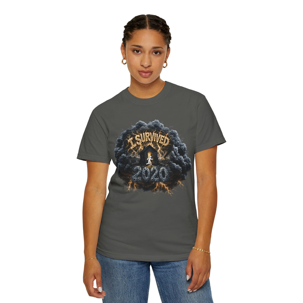 I Survived 2020 — Original Design Teaser Tee | Season 1 Premiere Drop Unisex Garment-Dyed T-shirt