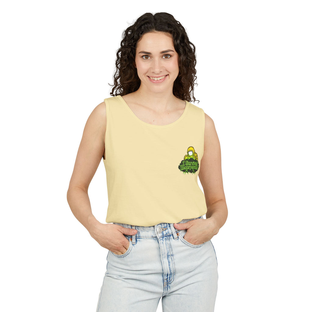 I Survived 2020 — "Please Stand By" Test Pattern Toxic Signal Tee Summer Premiere Unisex Garment-Dyed Tank Top