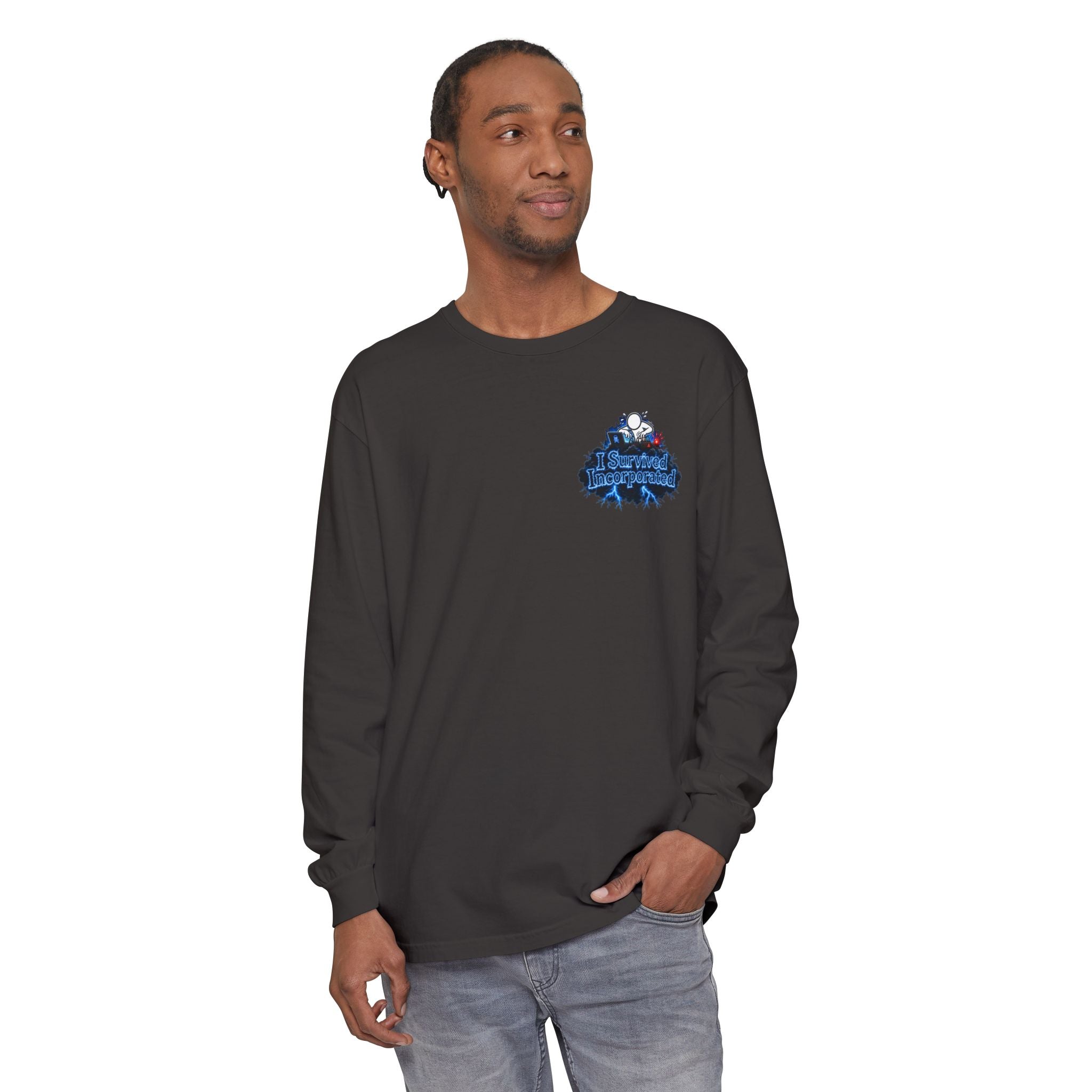 I Survived 2020 — "Please Stand By" Test Pattern Tee Lockdown Edition Summer Exclusive Unisex Garment-Dyed Long Sleeve T-Shirt