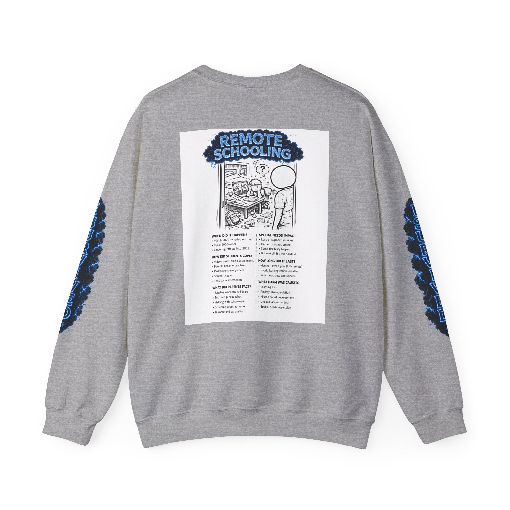 I Survived 2020 — Director's Cut S3:E3 "Remote Schooling" | Lockdown Edition Documentary Unisex Heavy Blend™ Crewneck Sweatshirt