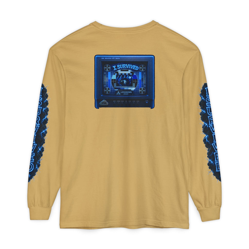 I Survived 2020 — "Please Stand By" Test Pattern Tee Lockdown Special Edition Summer Exclusive Unisex Garment-Dyed Long Sleeve T-Shirt