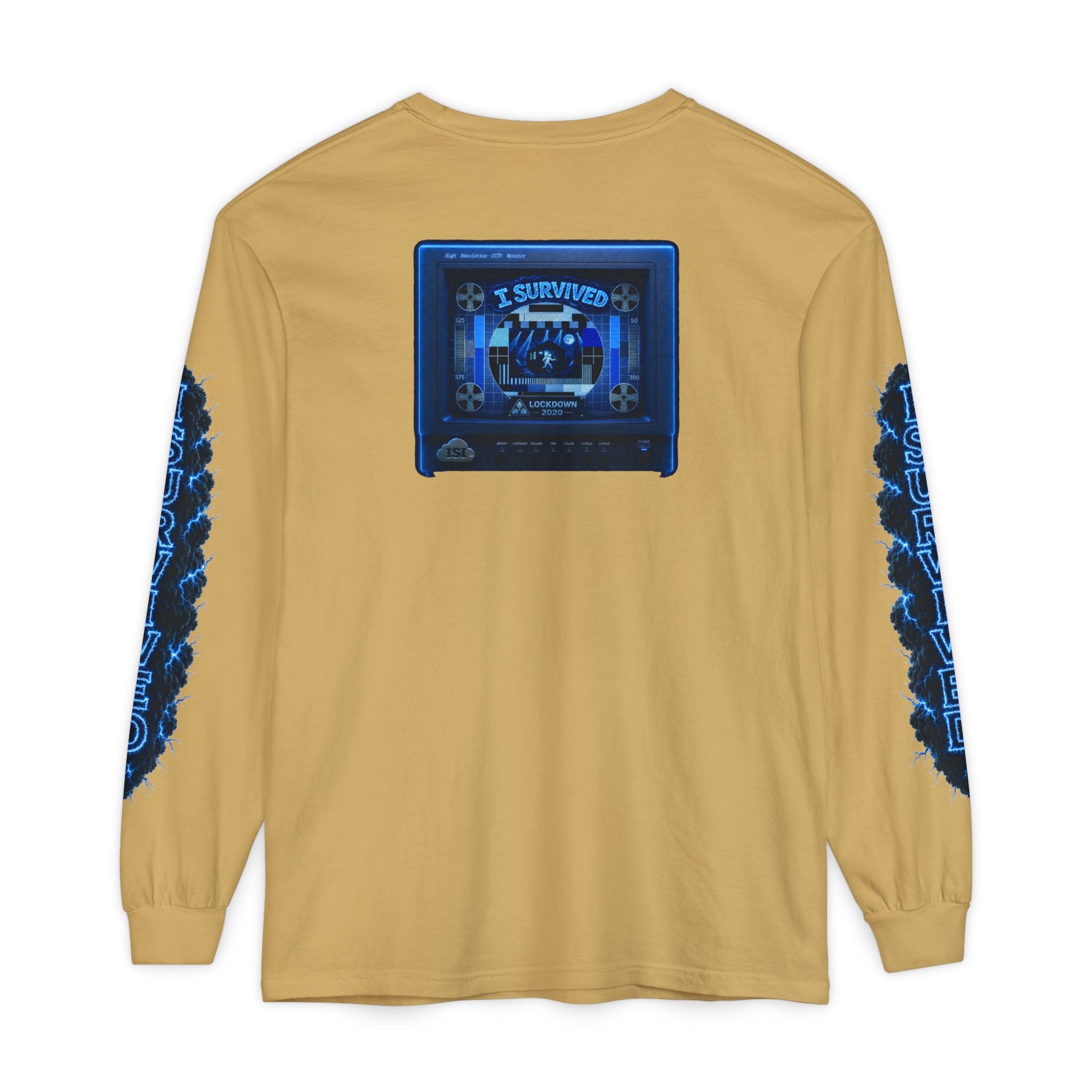 I Survived 2020 — "Please Stand By" Test Pattern Tee Lockdown Special Edition Summer Exclusive Unisex Garment-Dyed Long Sleeve T-Shirt