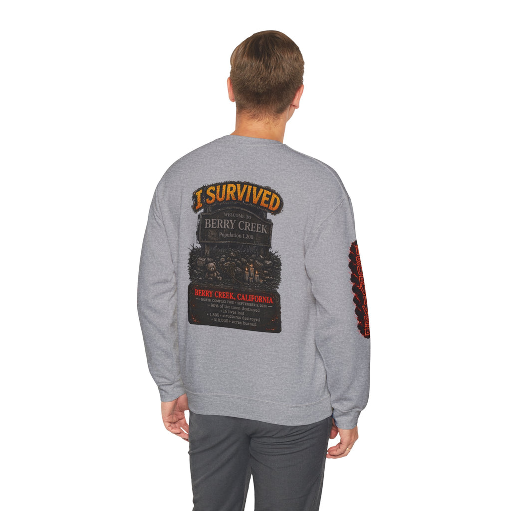 I Survived 2020 — Director's Cut S2:E1 "Berry Creek" | Wildfire Edition Memorial Unisex Heavy Blend™ Crewneck Sweatshirt