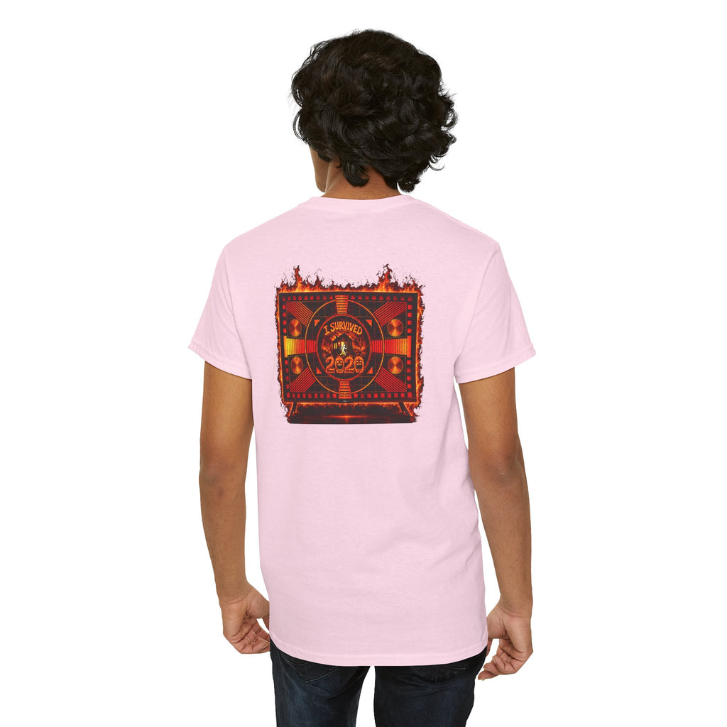 I Survived 2020 — "Please Stand By" Test Pattern Tee Wildfire Signal Edition Summer Premiere Unisex Heavy Cotton Tee