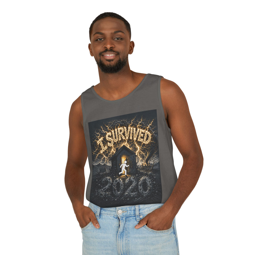 I Survived 2020 — Original Design Teaser Tee | Season 1 Premiere Drop Unisex Garment-Dyed Tank Top