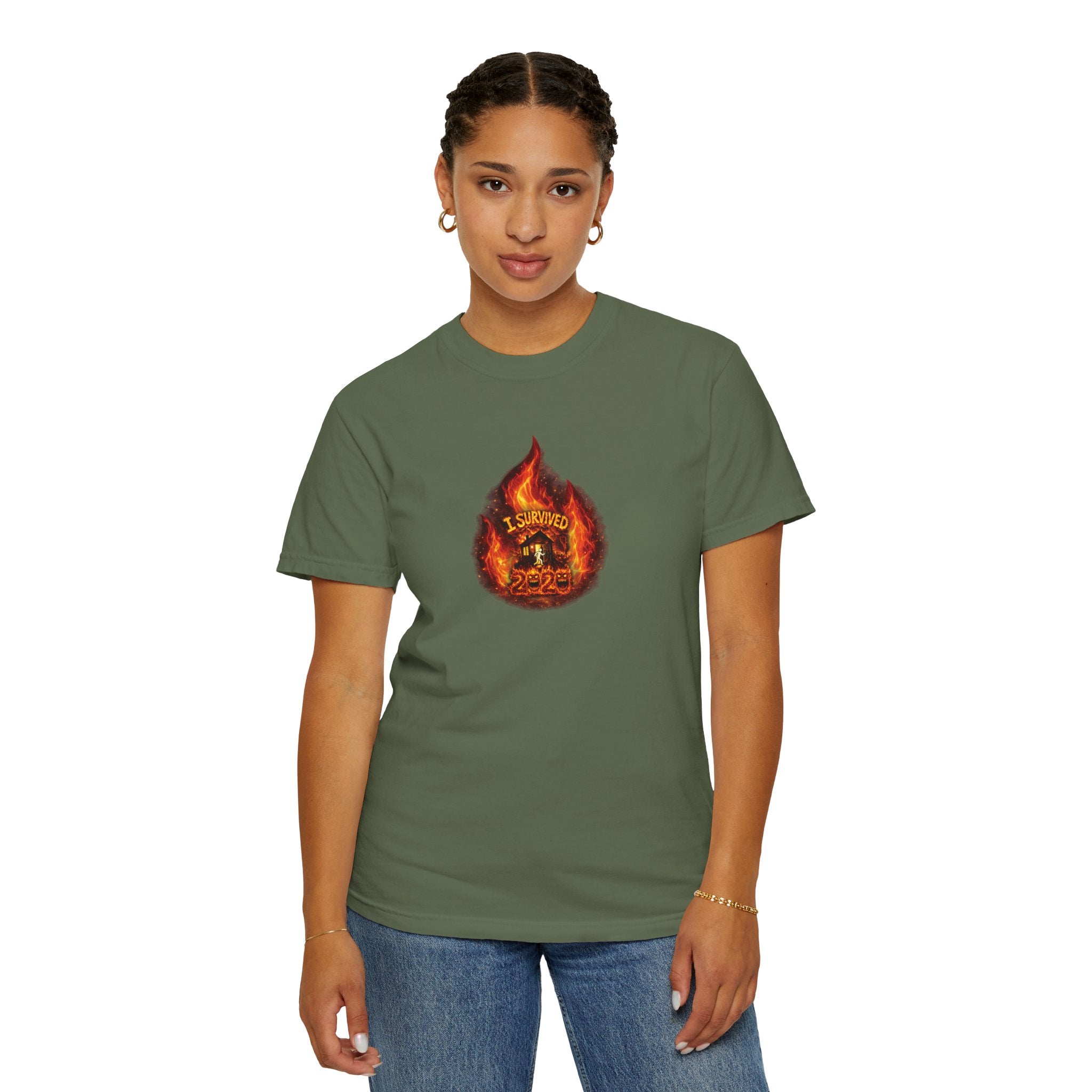 I Survived 2020 — WILDFIRES S2:E4: Director's Cut "Western U.S. Wildfire Season" Memorial Unisex Garment-Dyed T-shirt