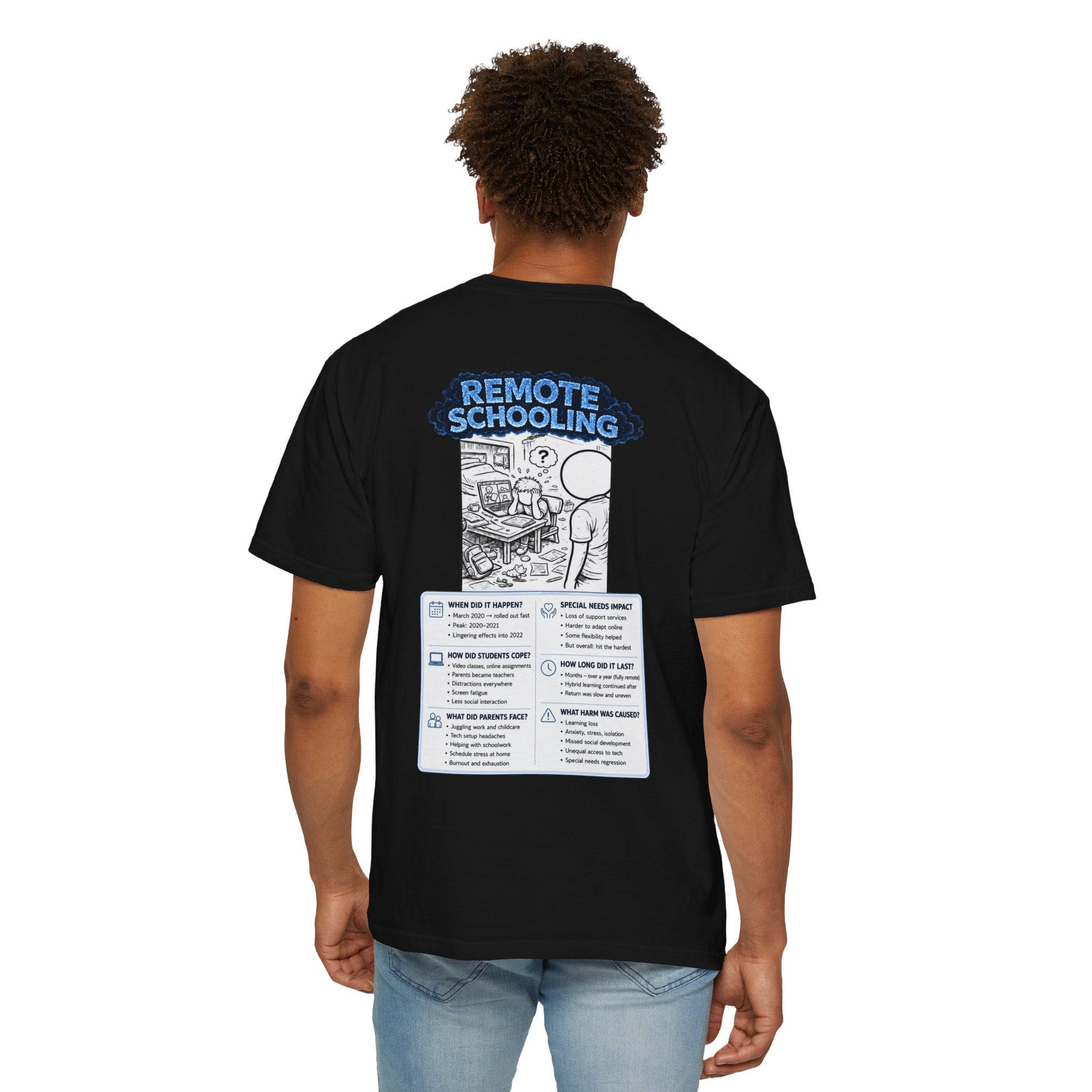 I Survived 2020 — LOCKDOWN S3:E3: "Remote Schooling" Unisex Garment-Dyed T-shirt