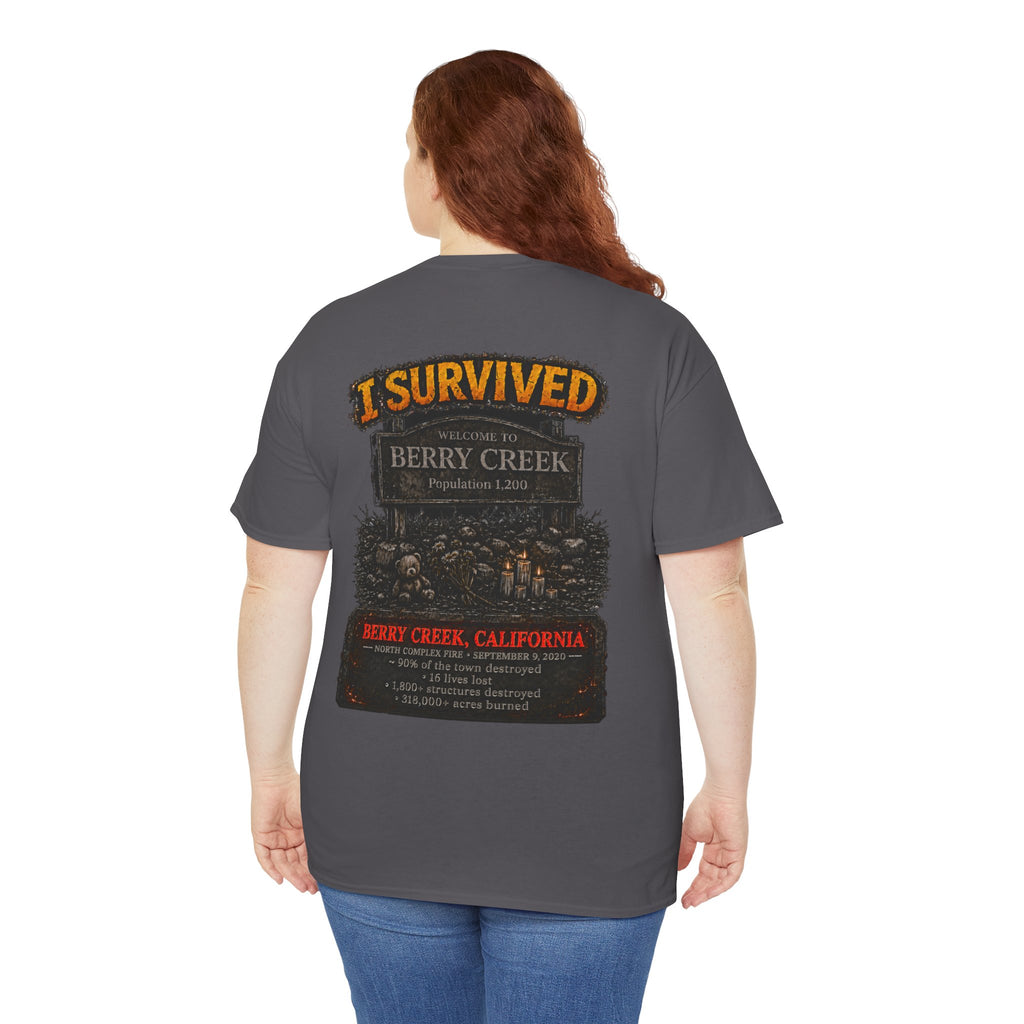 I Survived 2020 — Director's Cut S2:E1 "Berry Creek" | Wildfire Edition Memorial Unisex Heavy Cotton Tee
