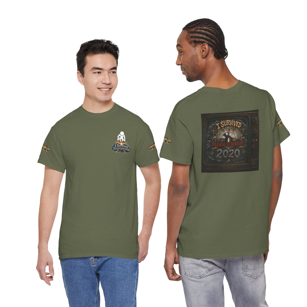 I Survived 2020 — "Please Stand By" Test Pattern Tee Special Edition Summer Premier Unisex Heavy Cotton Tee