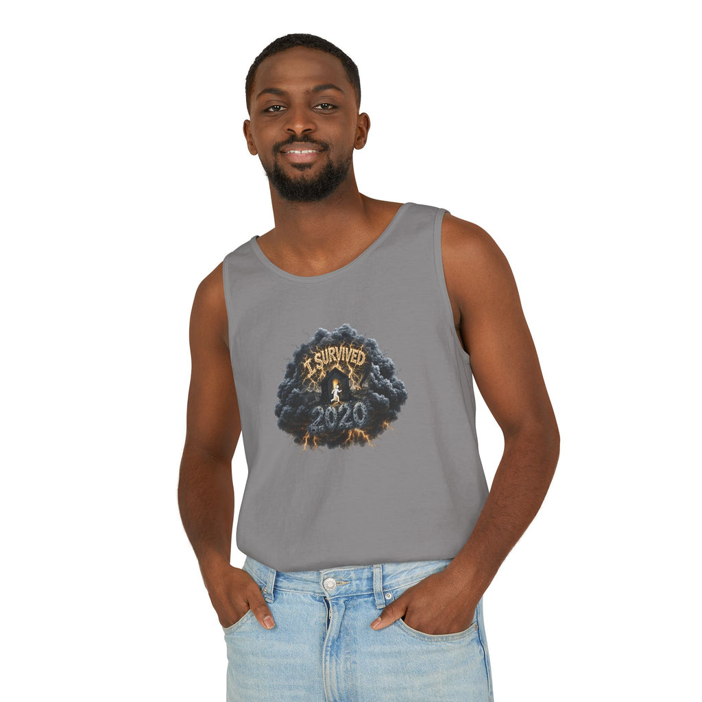I Survived 2020 — Original PILOT Design: Director's Cut Unisex Garment-Dyed Tank Top