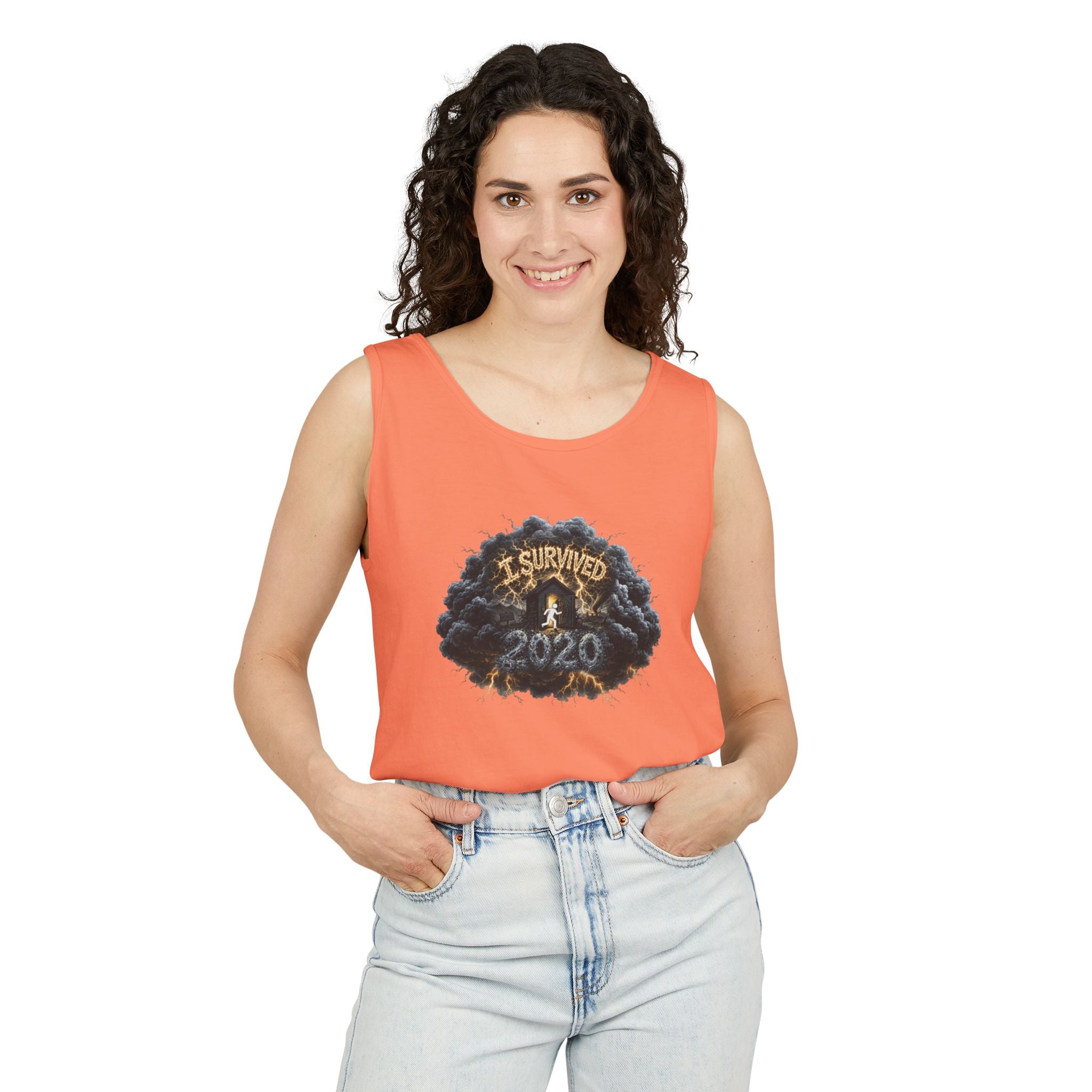 I Survived 2020 — Original PILOT Design: Director's Cut Unisex Garment-Dyed Tank Top