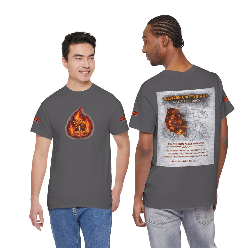 I Survived 2020 —  WILDFIRES S2:E4: Director's Cut Special Edition "Western U.S. Wildfire Season" Memorial Unisex Heavy Cotton Tee