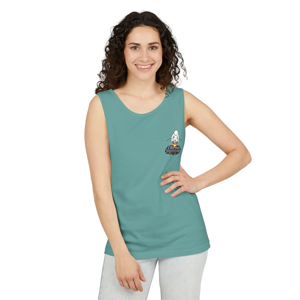 I Survived 2020 — "Please Stand By" Test Pattern Tee Summer Premier  Unisex Garment-Dyed Tank Top