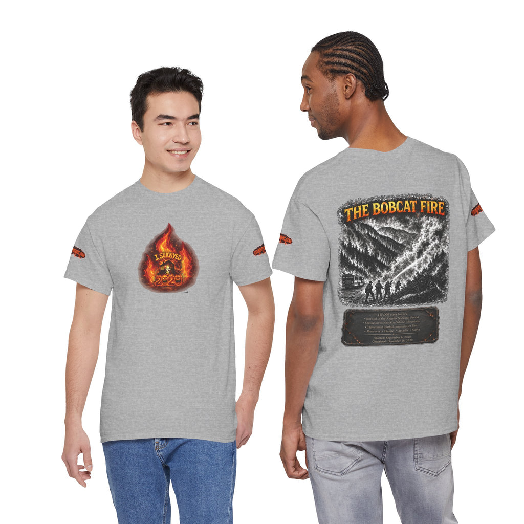 I Survived 2020 — WILDFIRES S2:E2: Director's Cut Special Edition "The Bobcat Fire" Memorial Unisex Heavy Cotton Tee