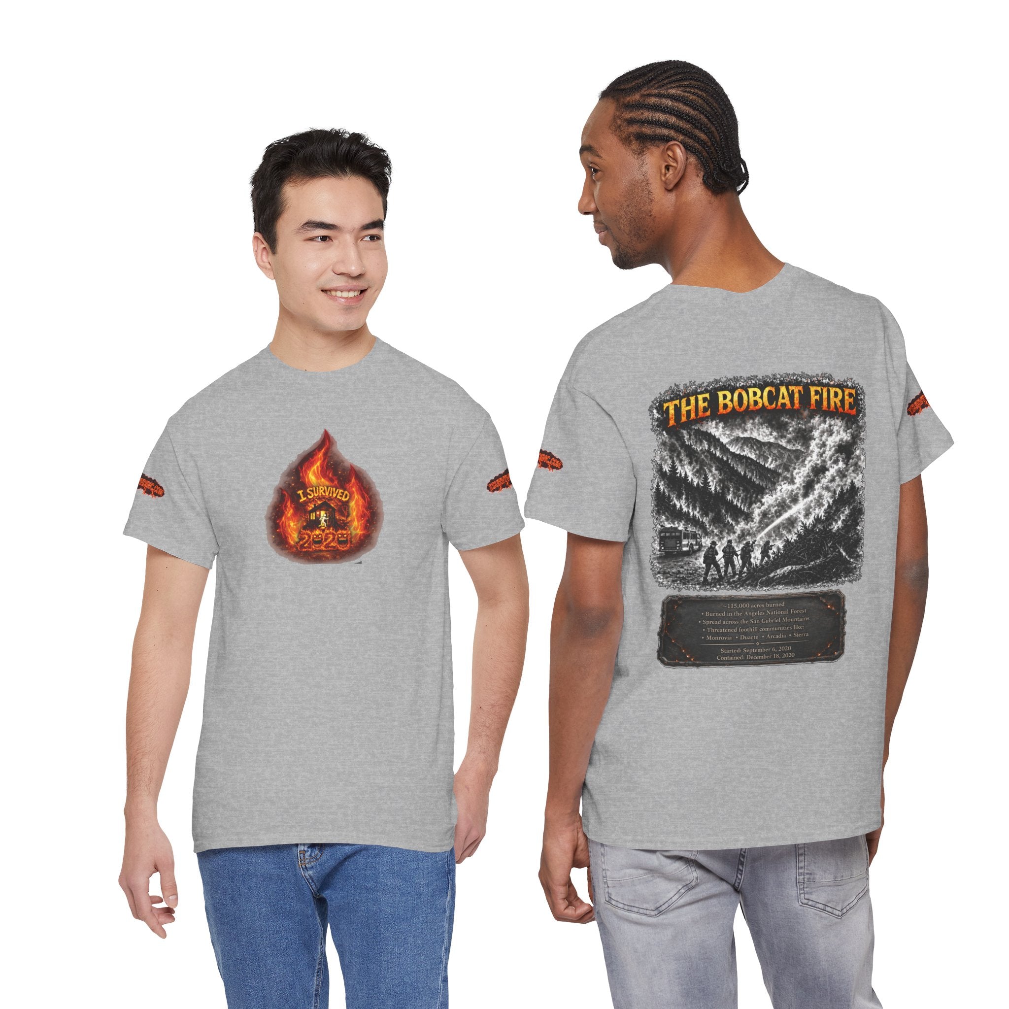 I Survived 2020 — WILDFIRES S2:E2: Director's Cut Special Edition "The Bobcat Fire" Memorial Unisex Heavy Cotton Tee