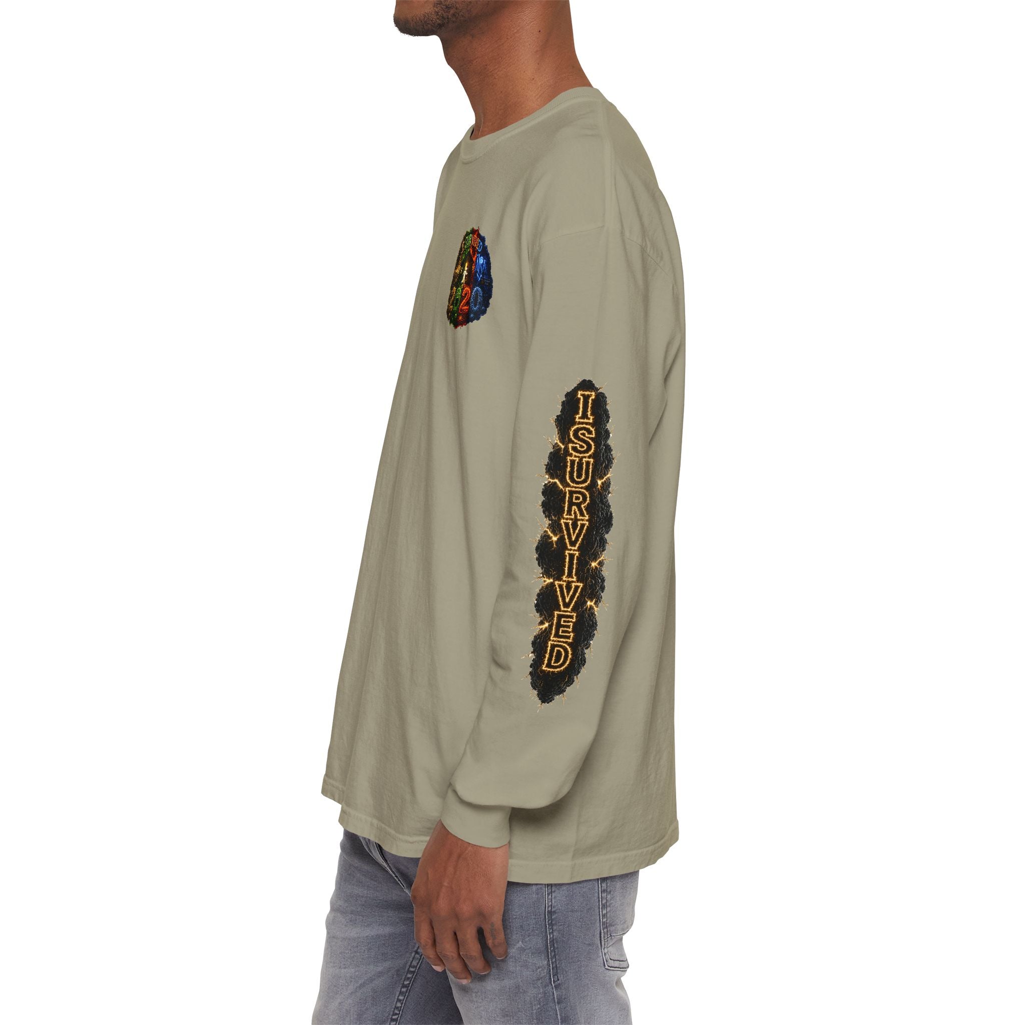 I Survived 2020 — "No Signal" Test Pattern Tee Special Edition Alien Broadcast Finale Summer Premiere Unisex Garment-Dyed Long Sleeve T-Shirt