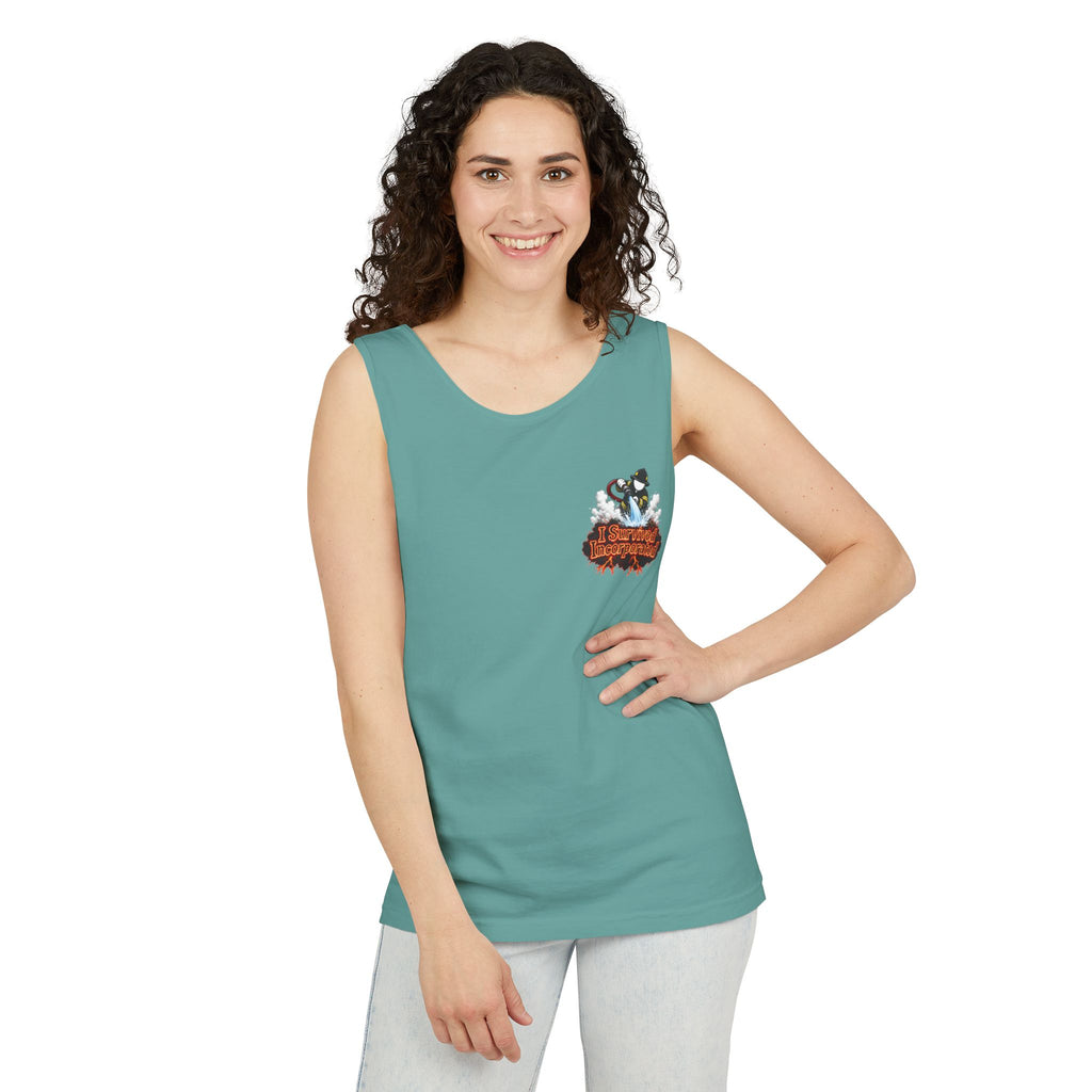 I Survived 2020 — "Please Stand By" Test Pattern Tee Wildfire Signal Edition Summer Premiere Unisex Garment-Dyed Tank Top