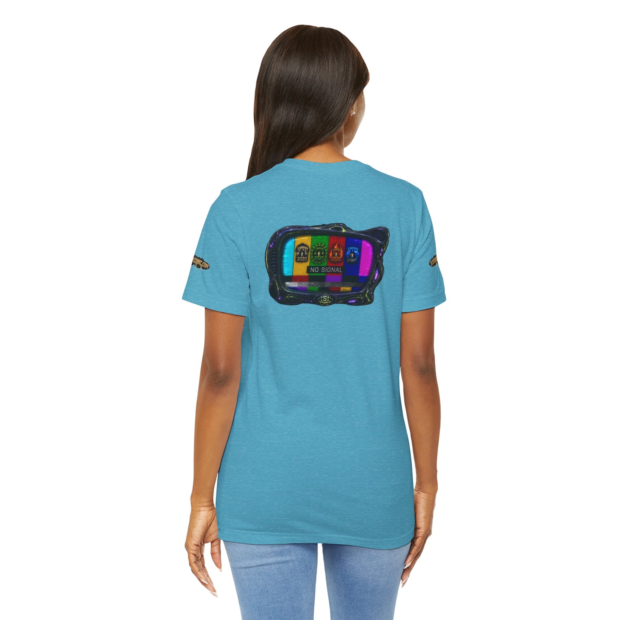I Survived 2020 — "No Signal" Test Pattern Tee Alien Broadcast Finale Summer Premiere Unisex Jersey Short Sleeve Tee
