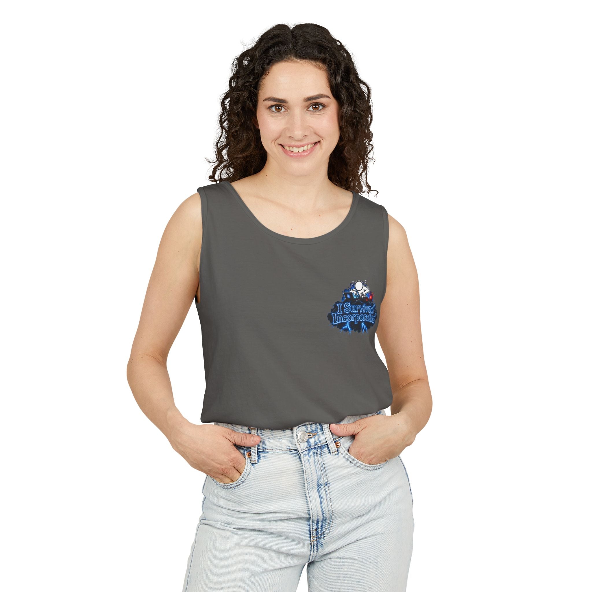 I Survived 2020 — "Please Stand By" Test Pattern Tee Lockdown Special Edition Summer Exclusive Unisex Garment-Dyed Tank Top