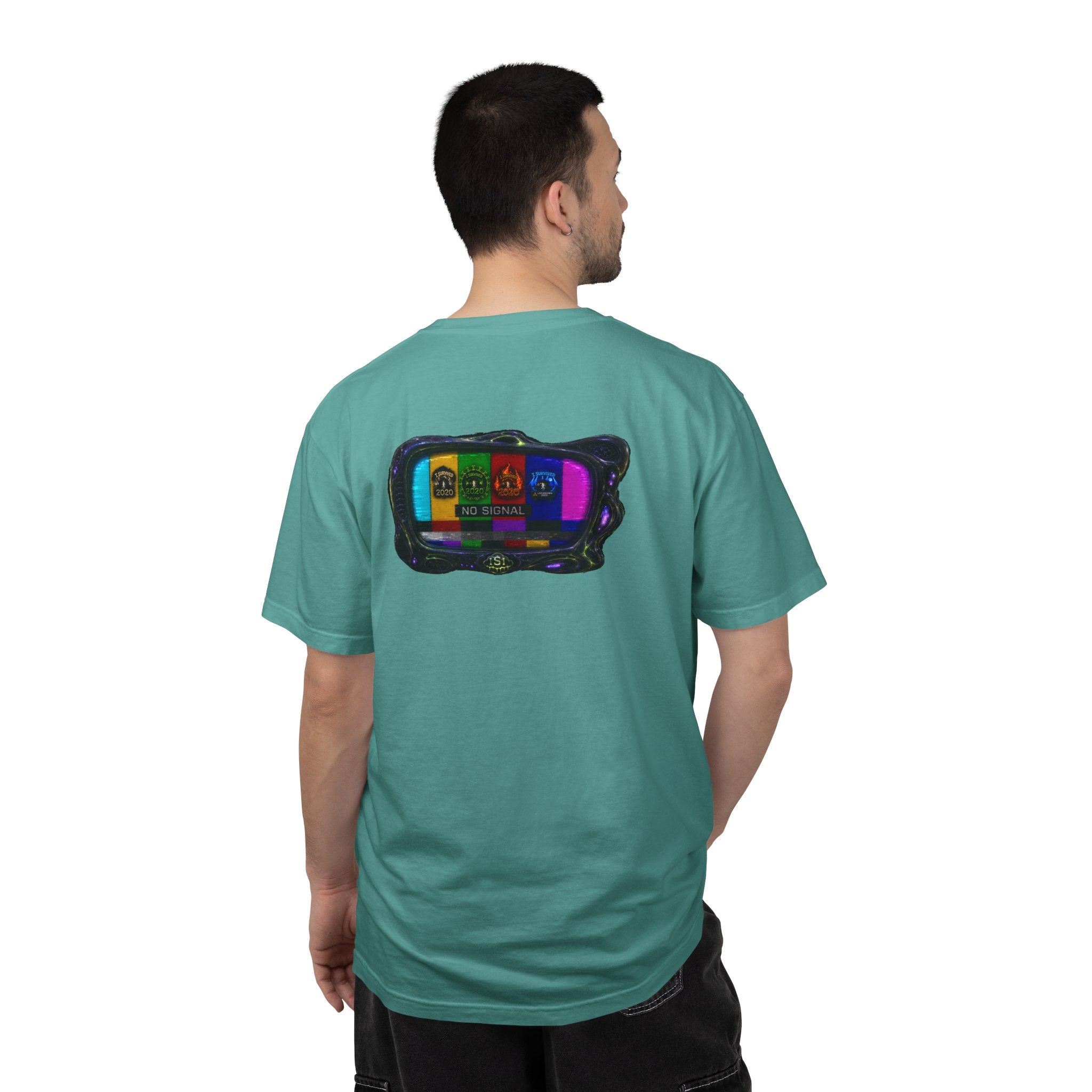 I Survived 2020 — "No Signal" Test Pattern Tee Alien Broadcast Finale Summer Premiere Unisex Garment-Dyed T-shirt