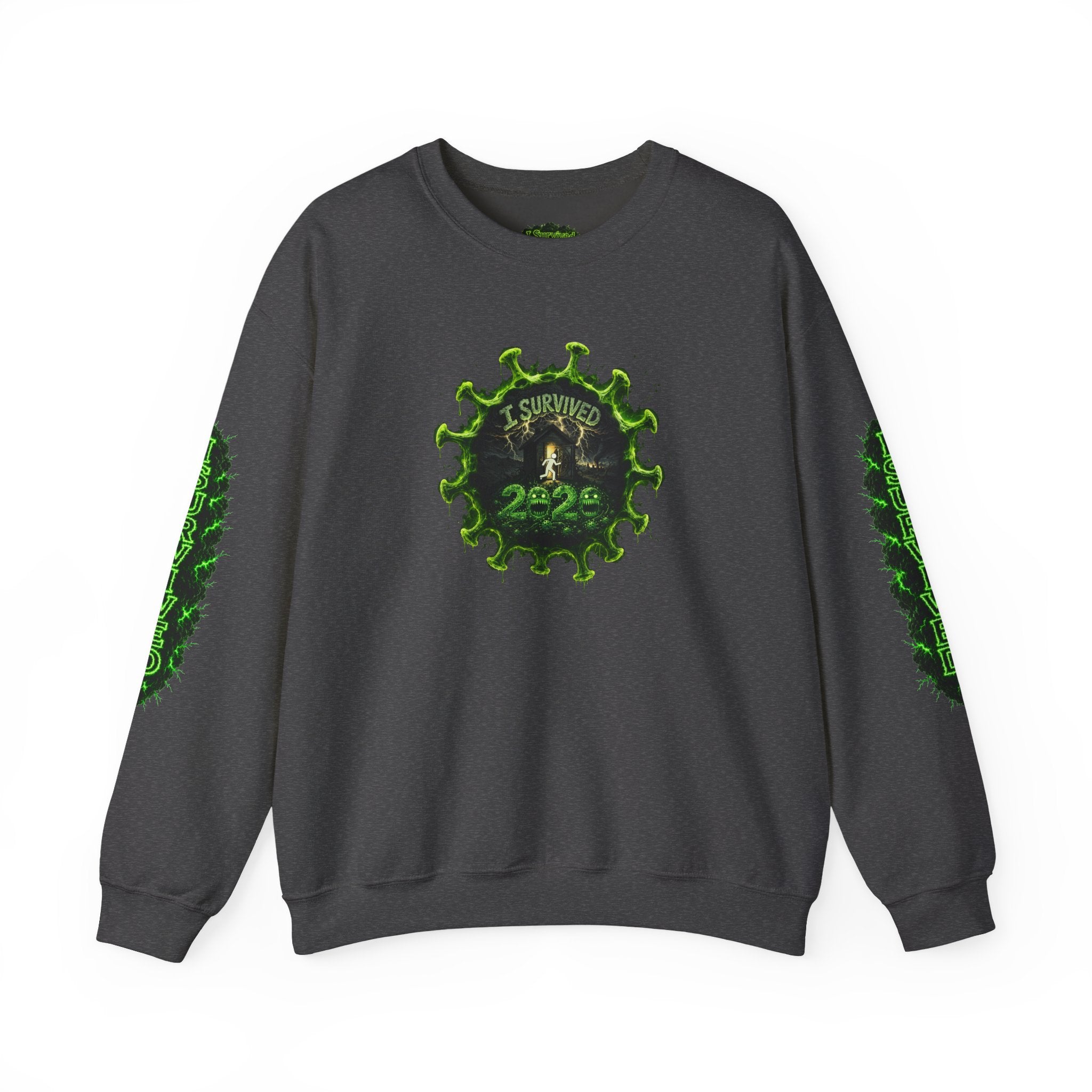 I Survived 2020 — PANDEMIC S1:E3: Director's Cut "The Jab!" Unisex Heavy Blend™ Crewneck Sweatshirt