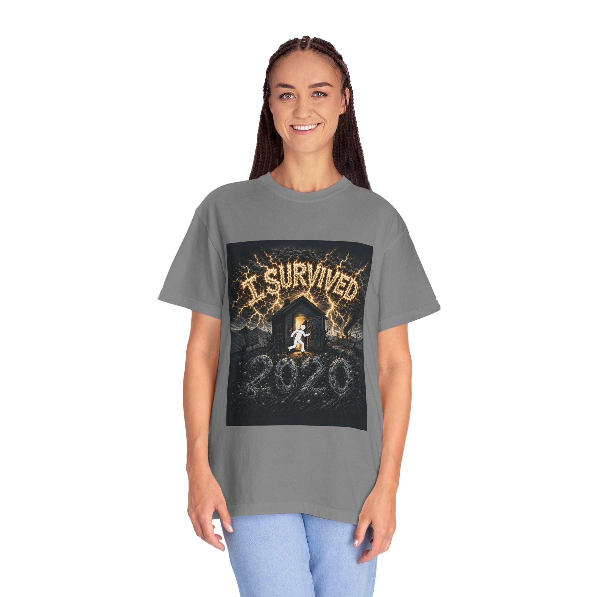 I Survived 2020 — Original Design Teaser Tee | Season 1 Premiere Drop Unisex Garment-Dyed T-shirt