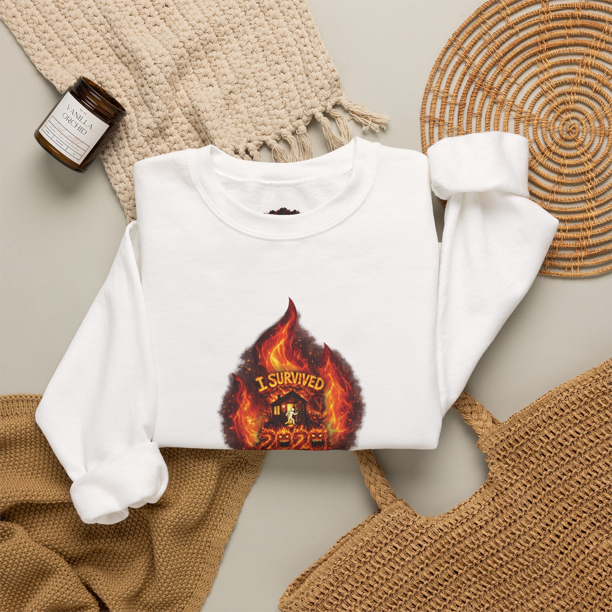 I Survived 2020 — WILDFIRES S2:E4: Director's Cut "Western U.S. Wildfire Season" Memorial Unisex Heavy Blend™ Crewneck Sweatshirt